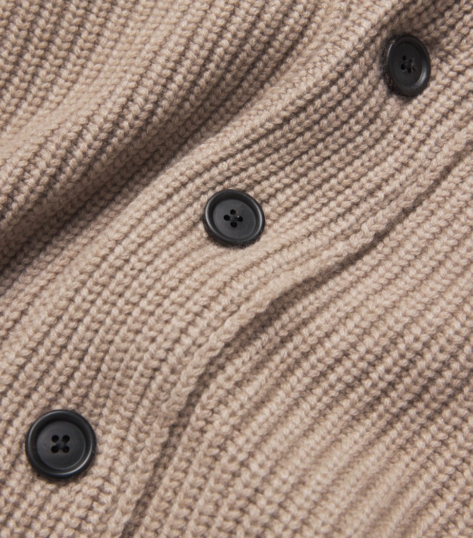 Cashmere Shawl-Collar Cardigan DARK NATURAL Image 5