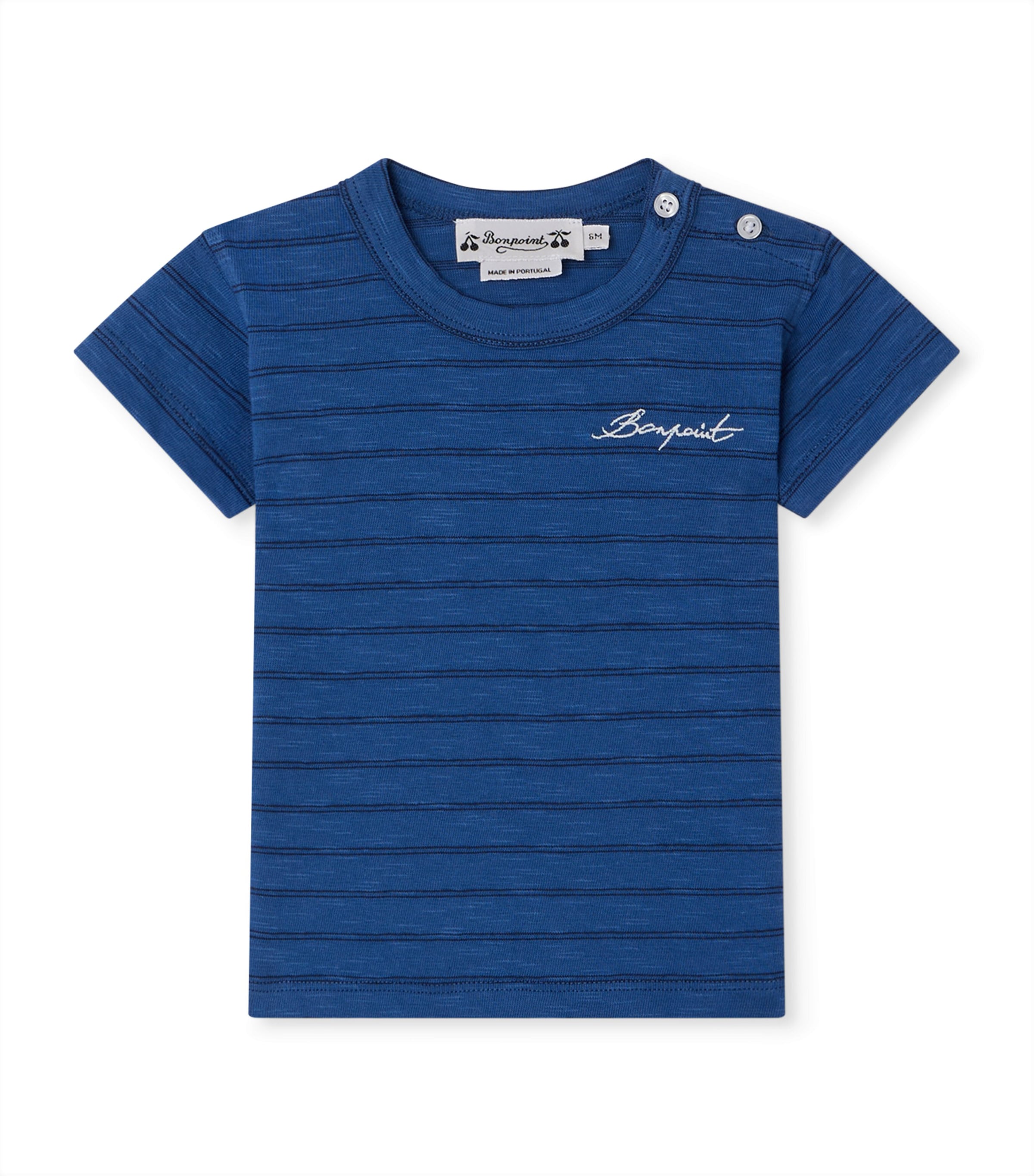 Bonpoint Organic Cotton Tom T-Shirt (6-18 Months) Bleu Intense Image 1