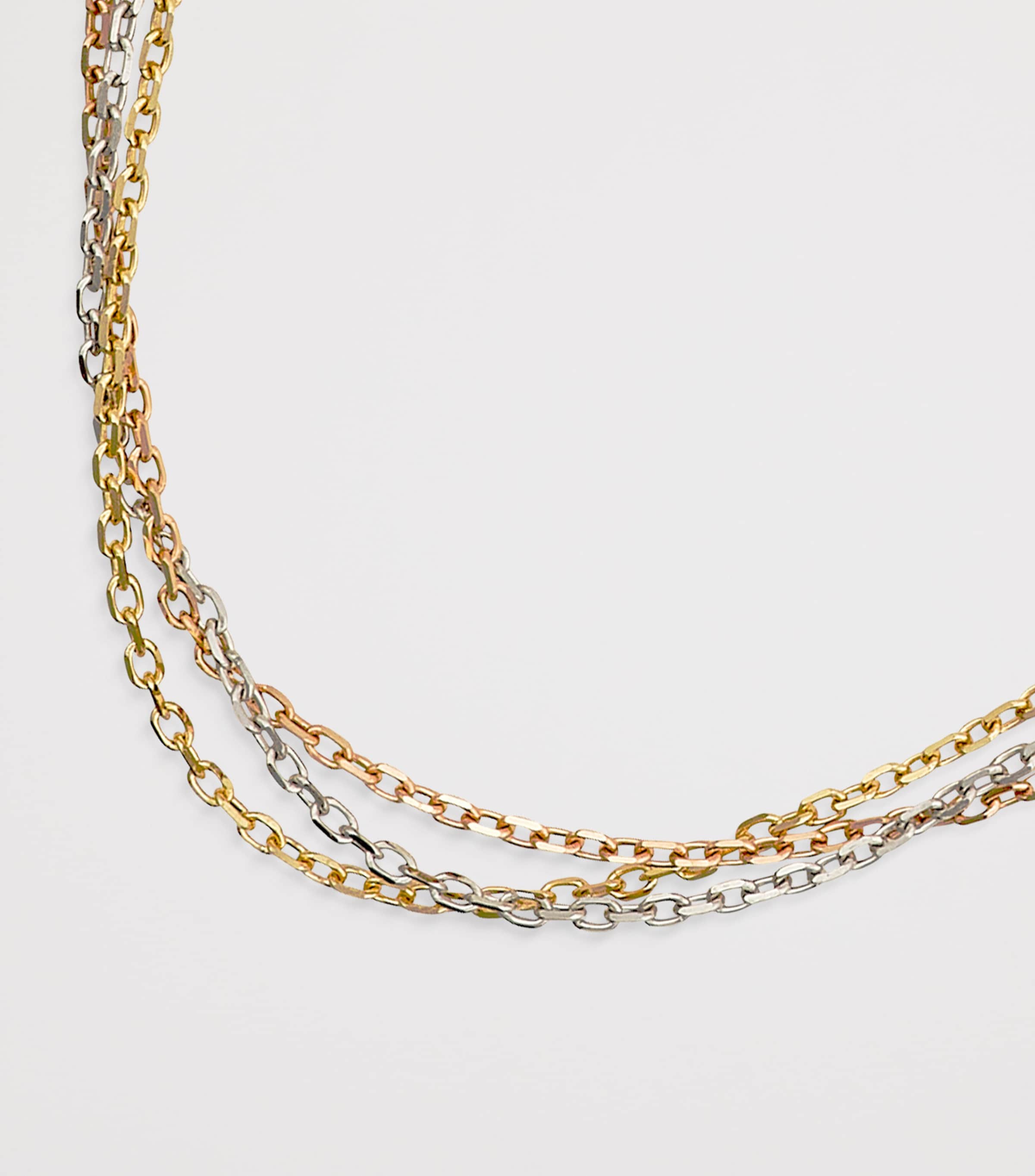 Mixed Gold Trinity Chain Necklace YLLW/ROSE/WHITE GOLD Image 5