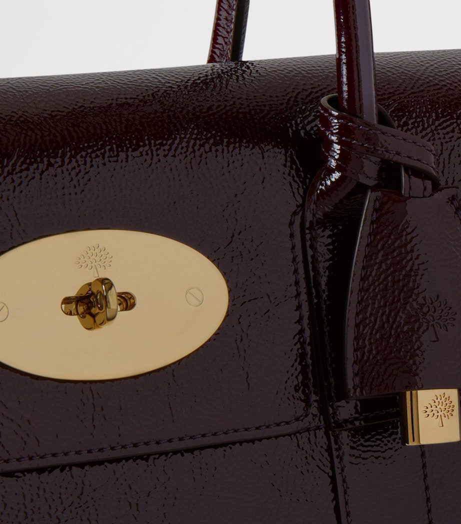 Patent Leather Bayswater Top-Handle Bag DEEP AUBERGINE Image 4