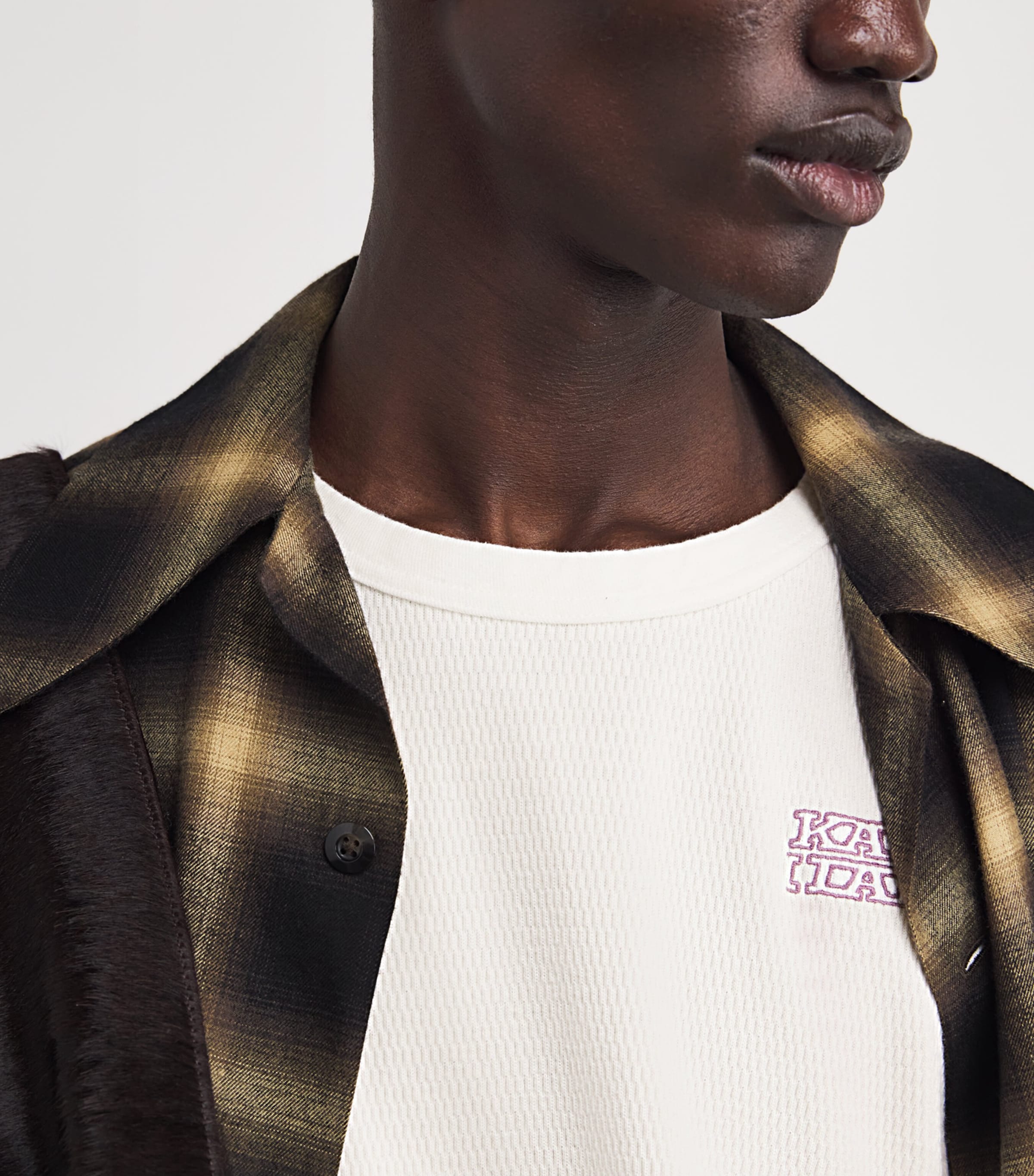 Cotton Waffle-Knit Embroidered T-Shirt WHITE Image 6