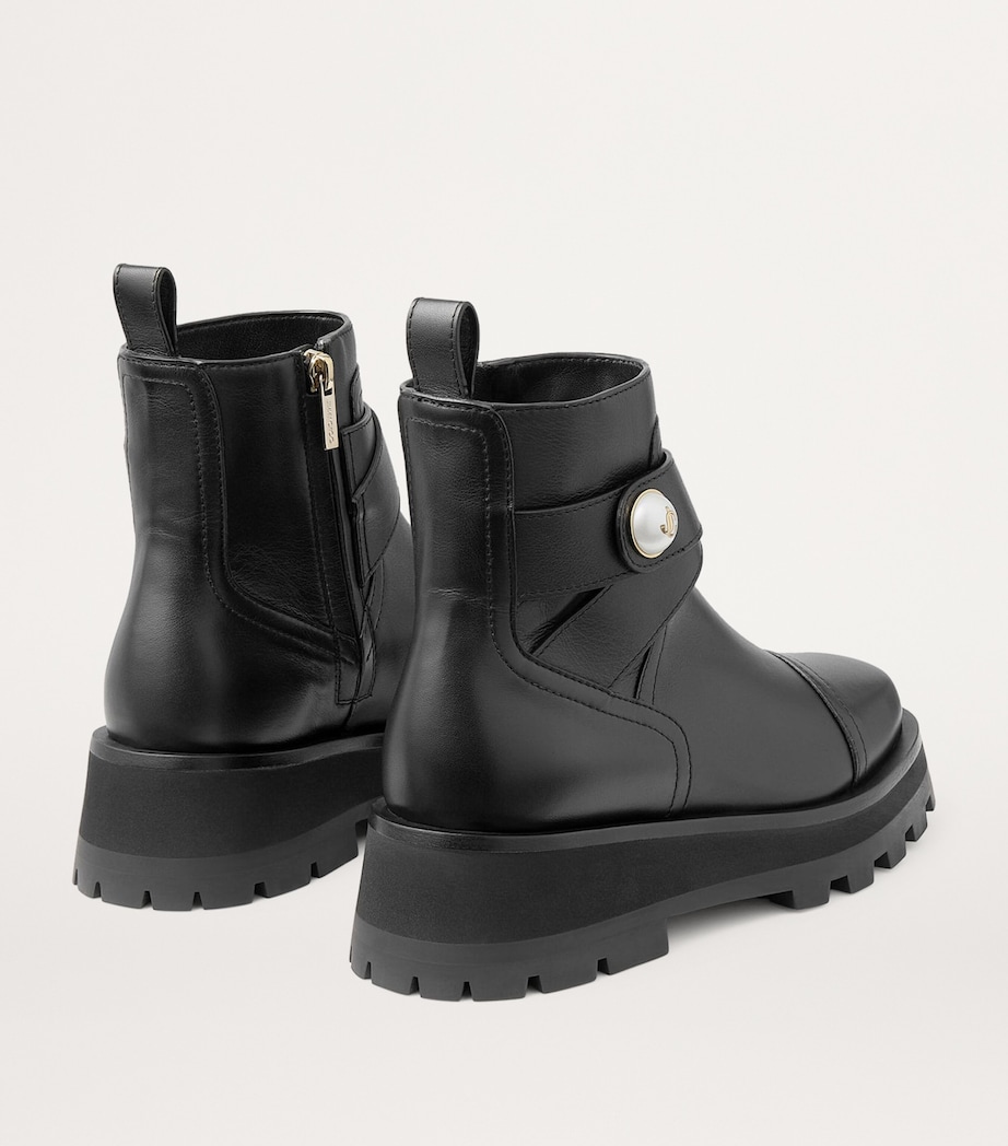 Meena Leather Ankle Boots BLACK Image 2