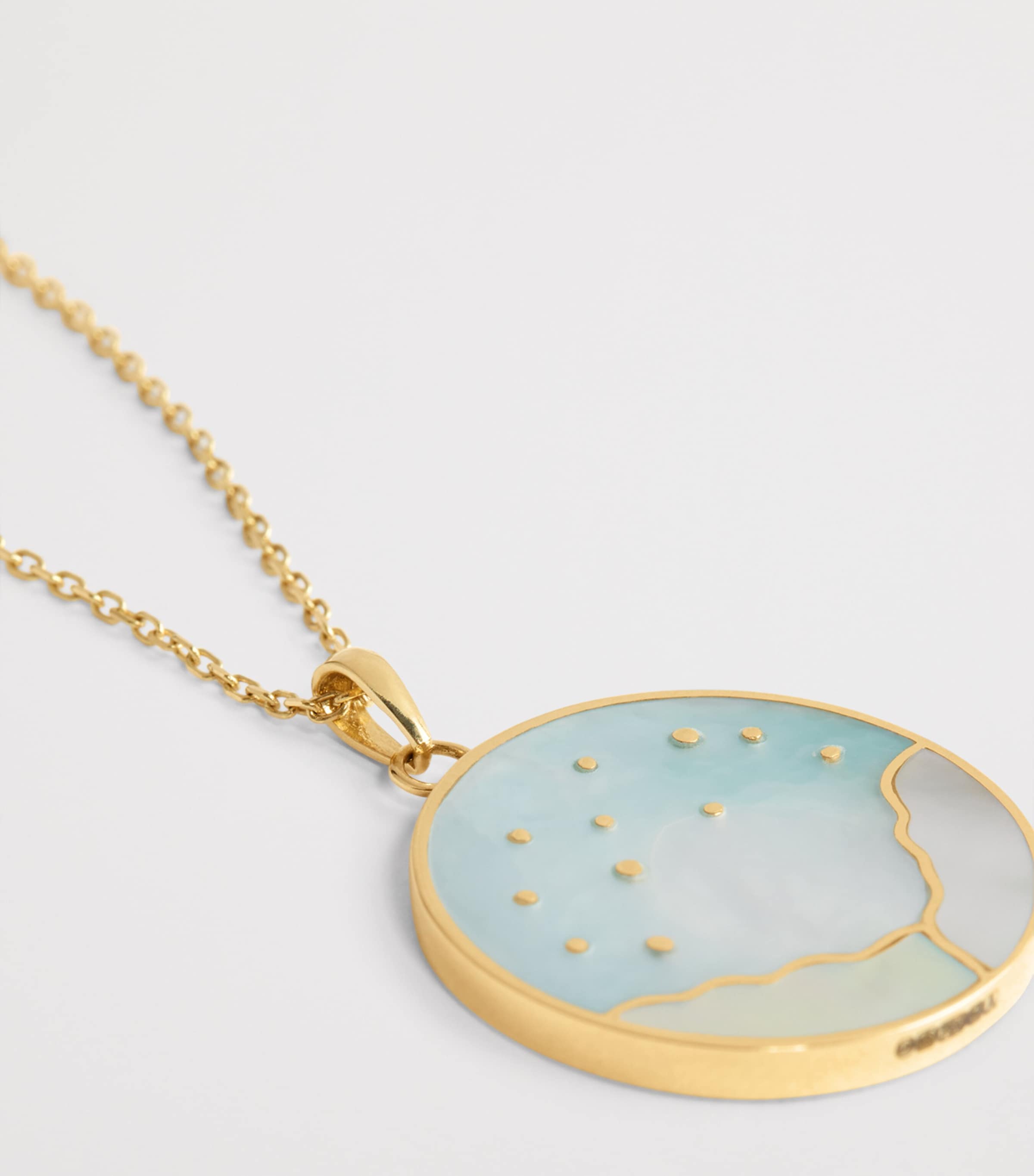 Yellow Gold and Diamond Sunrise Pendant Necklace YELLOW GOLD Image 5