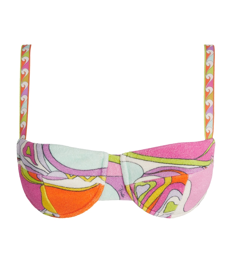 PUCCI Womens Towelling Iride Bikini Top Image 1