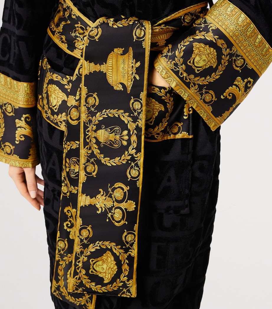 Cotton Baroque Robe BLACK Image 3