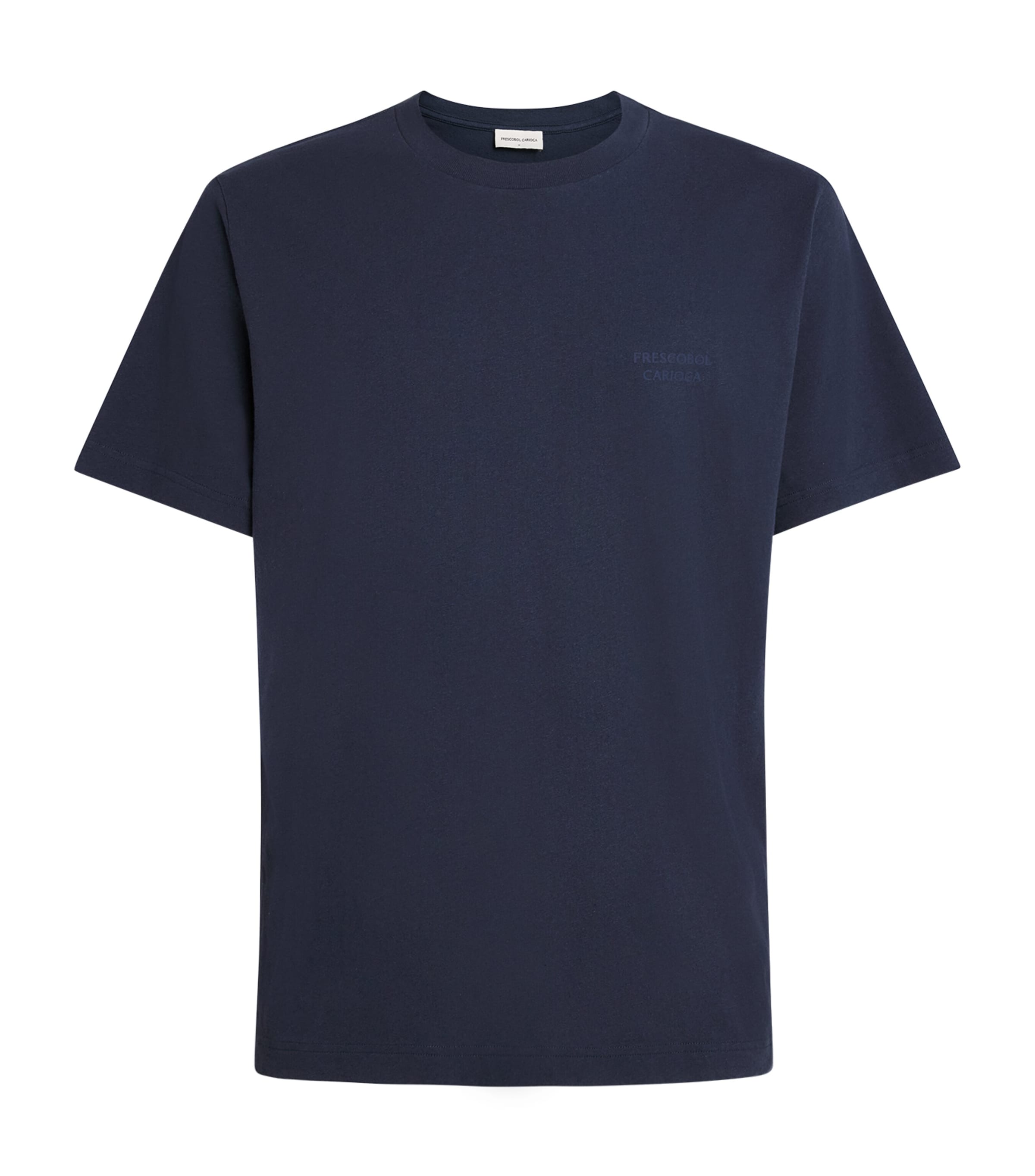 Frescobol Carioca Mens Cotton-Linen Dinis T-Shirt Midnight Blue Image 1