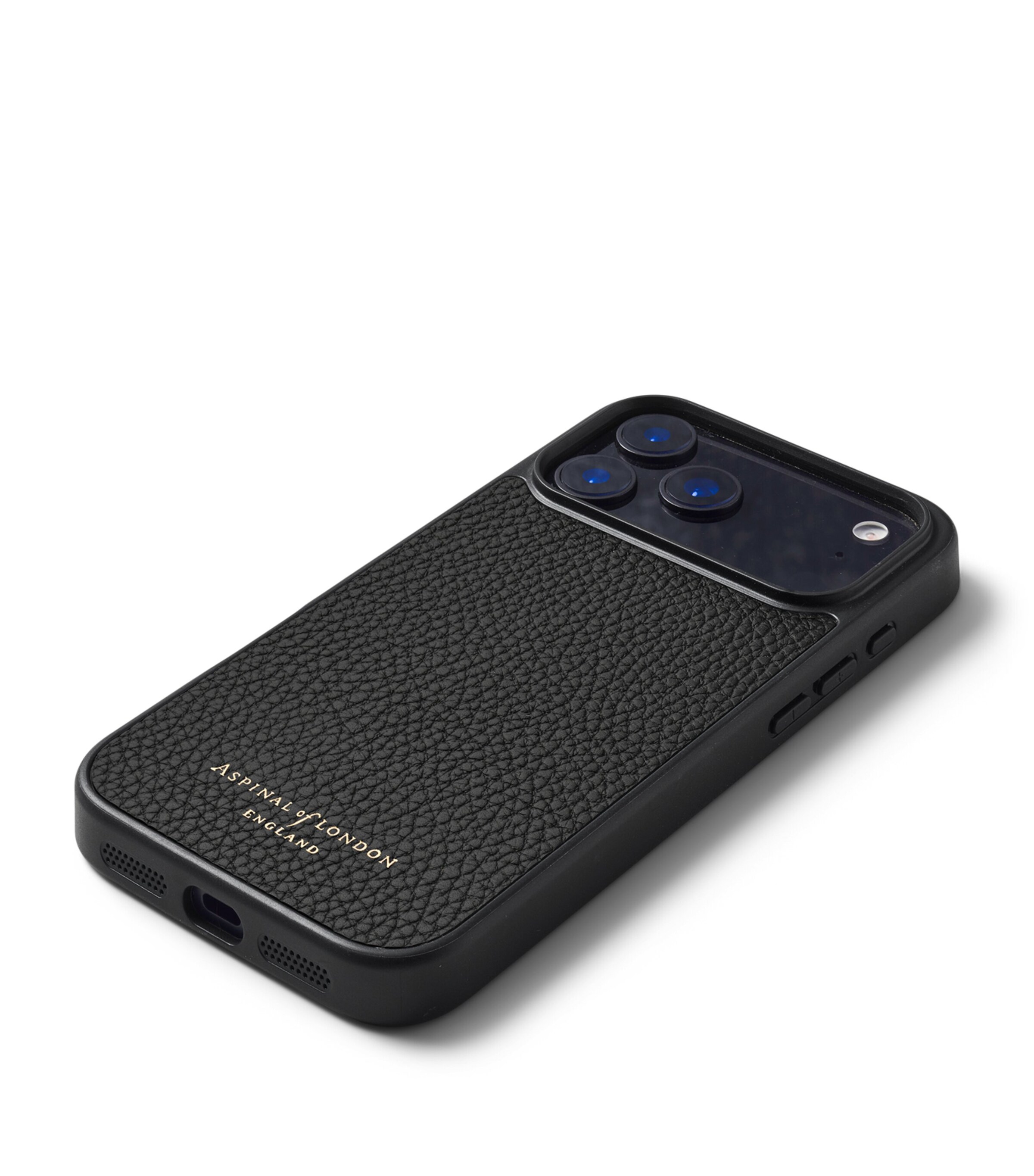 Grained Leather iPhone 17 Pro Case BLACK Image 3