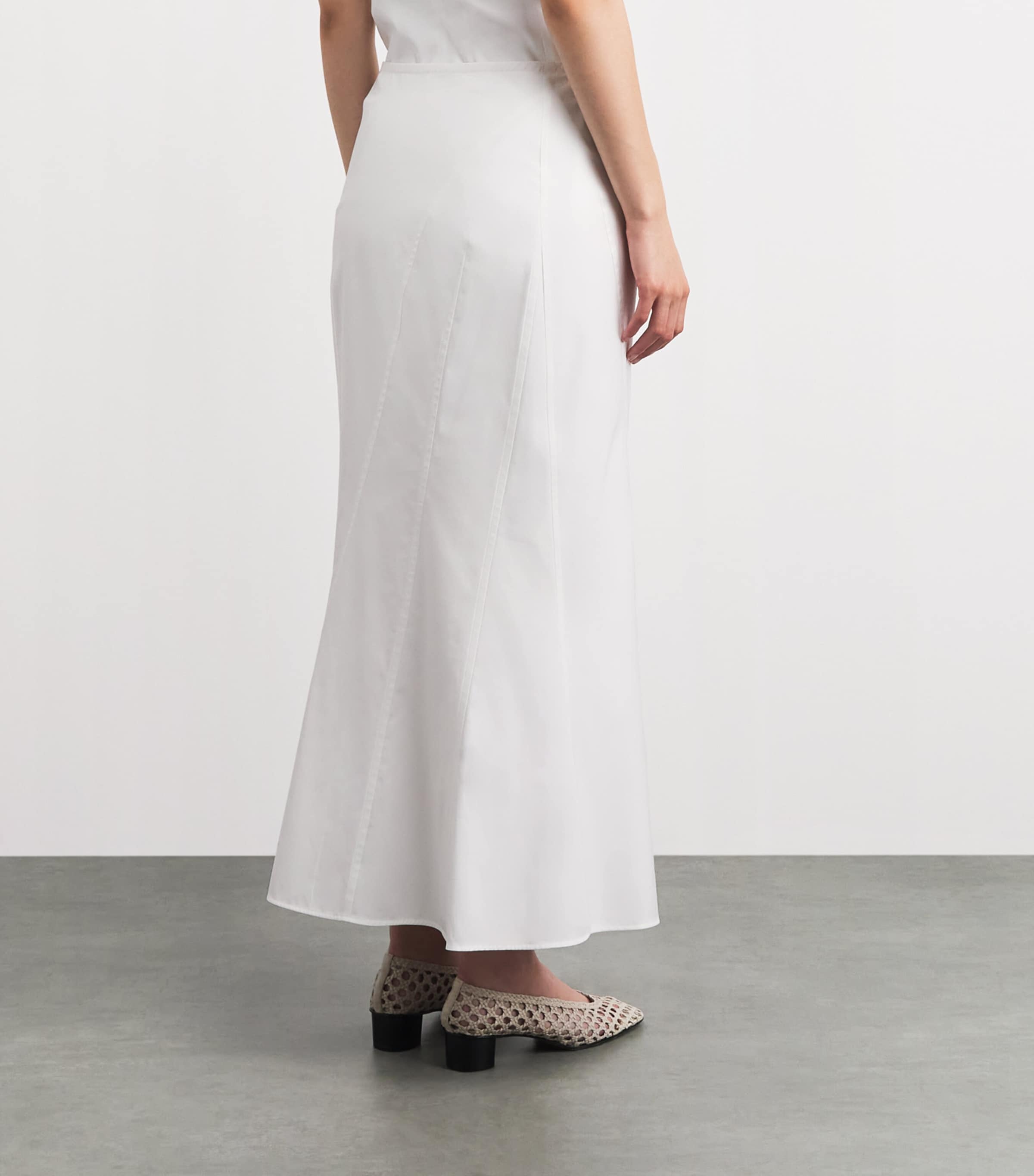 FFORME Womens Cotton Ora Midi Skirt White Image 5