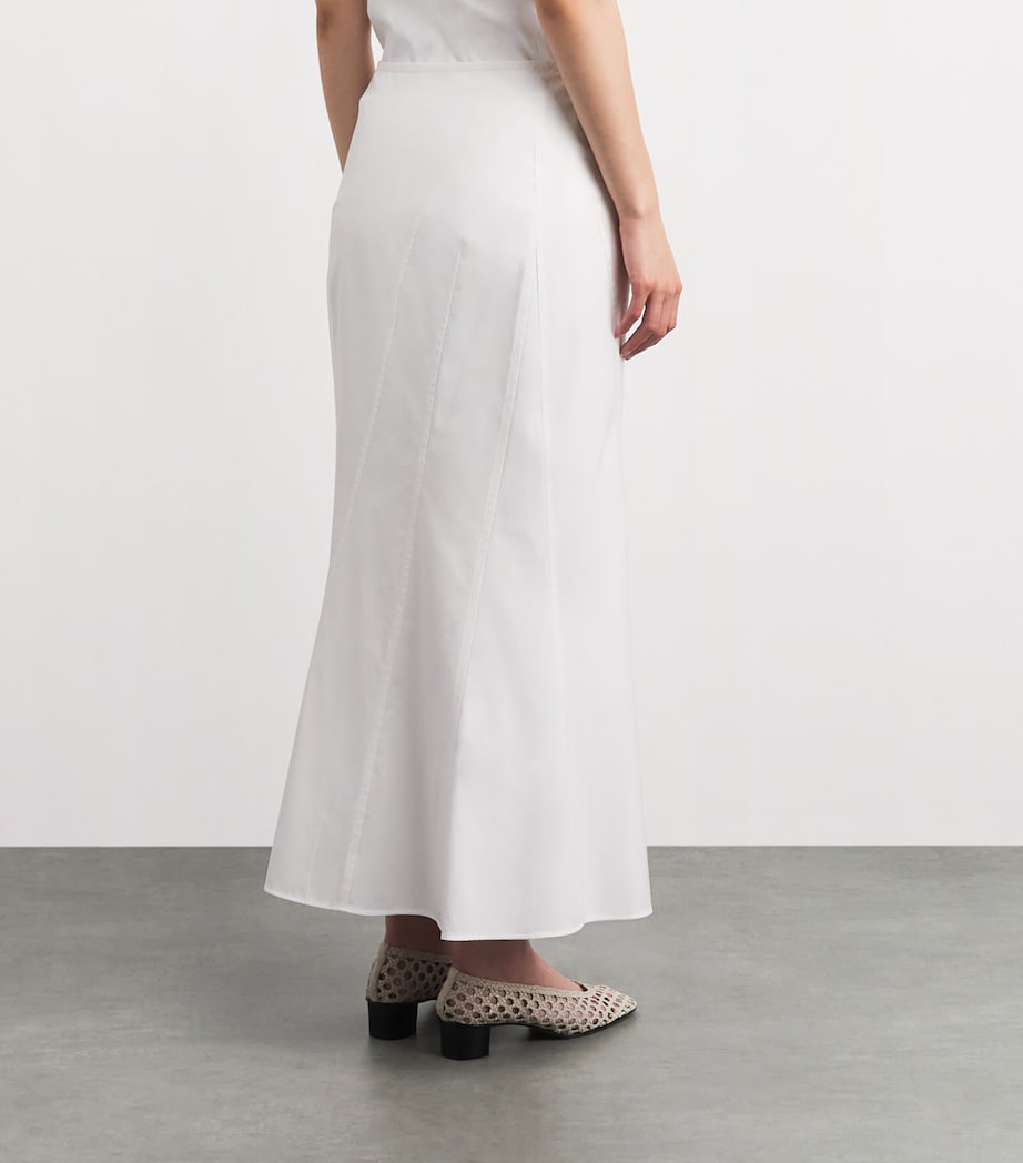 FFORME Womens Cotton Ora Midi Skirt White Image 5