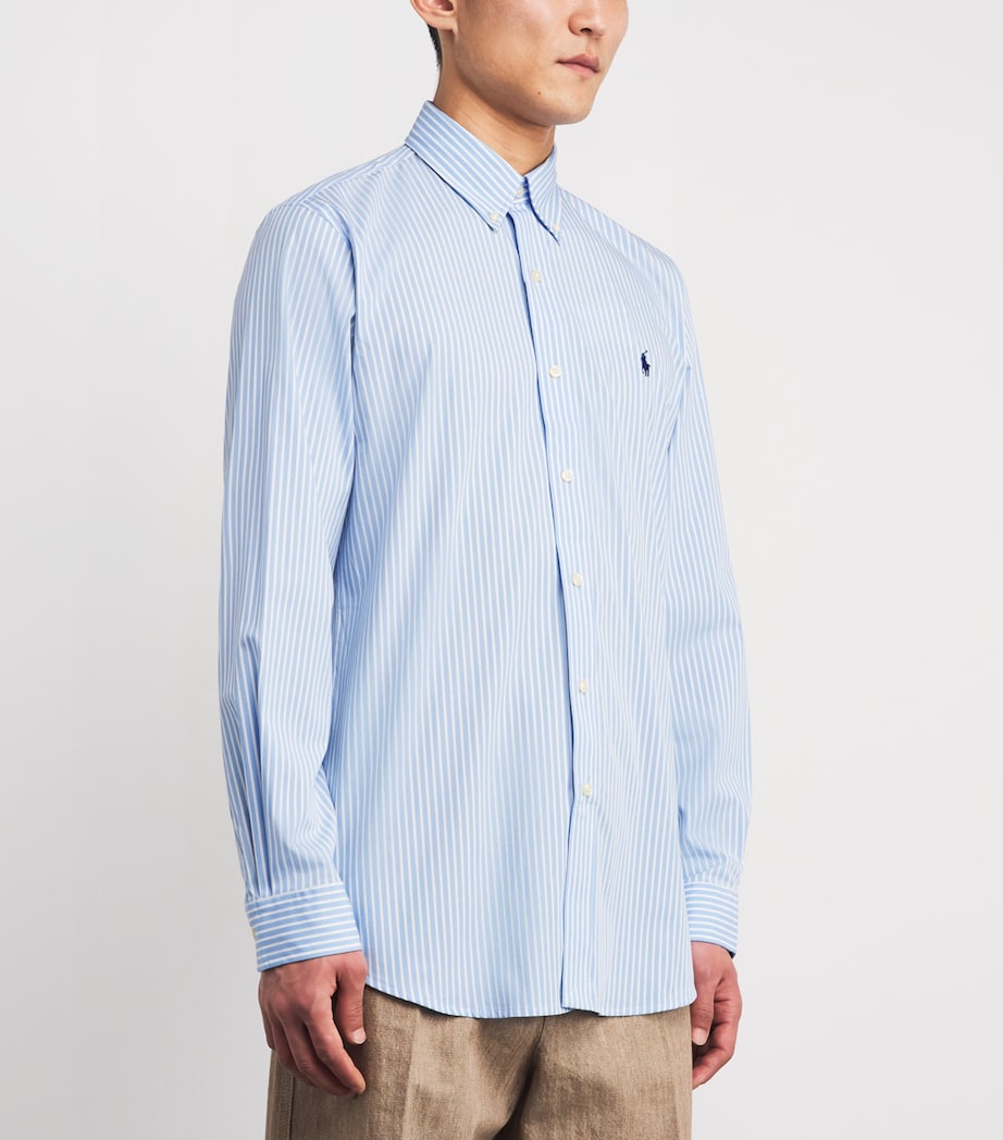 Stretch-Cotton Poplin Stripe Shirt BLUE WHITE Image 3