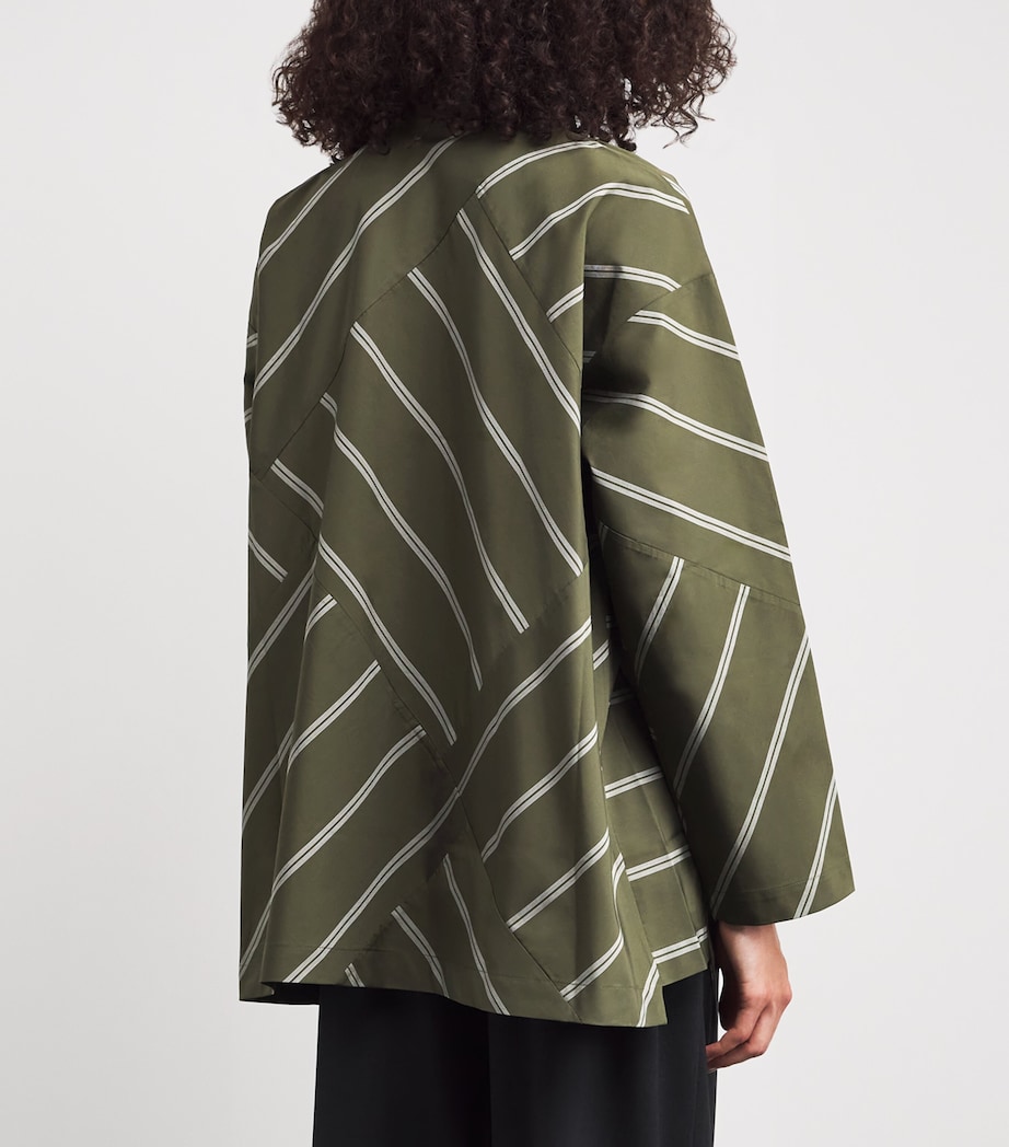 Slim Double Stand-Collar Shirt OLIVE Image 4