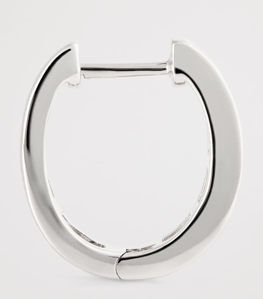 White Gold and Diamond Meryl Huggie Earrings WHITE GOLD Image 3