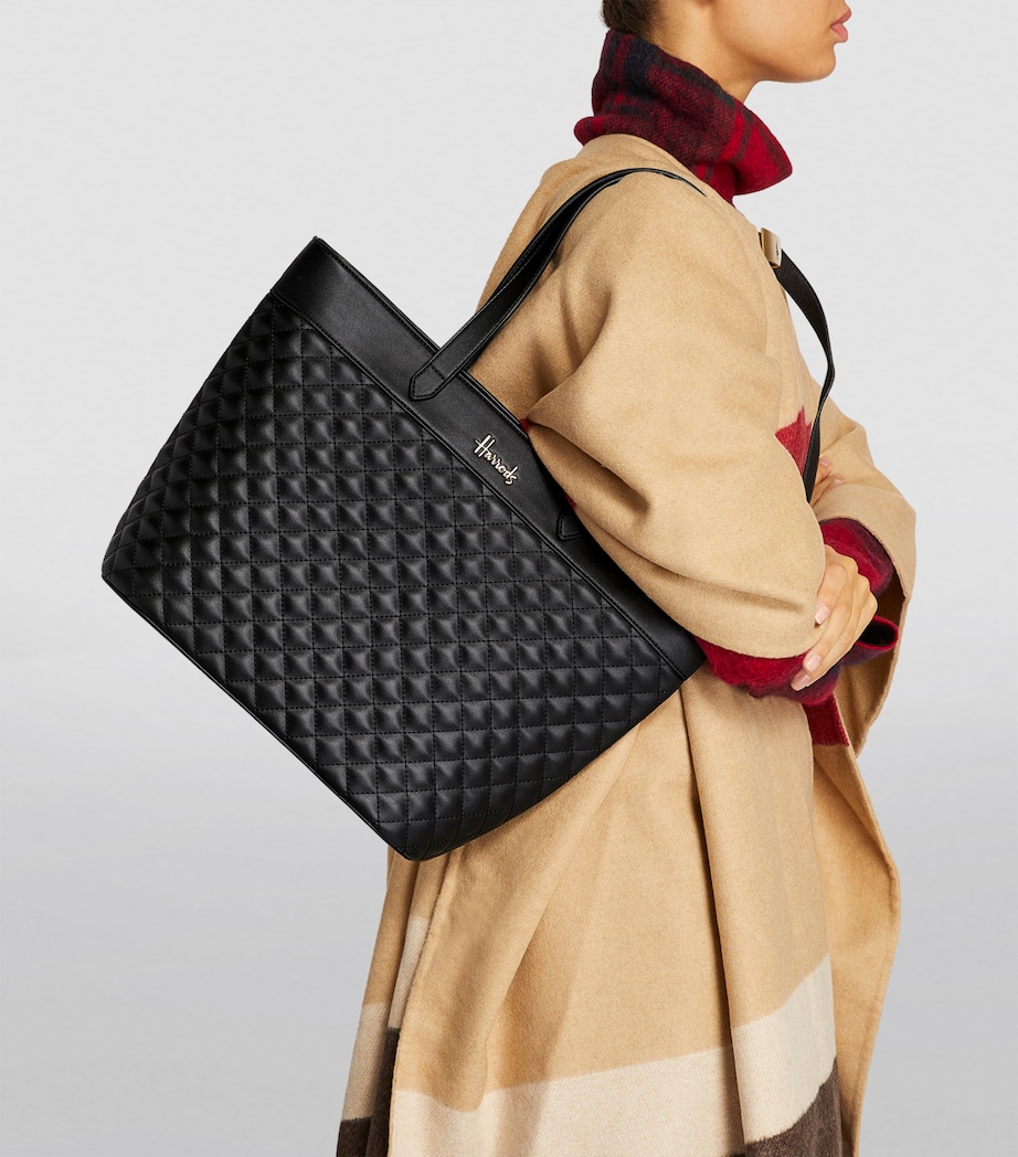 Harrods Chelsea Shoulder Tote Bag Black Image 5