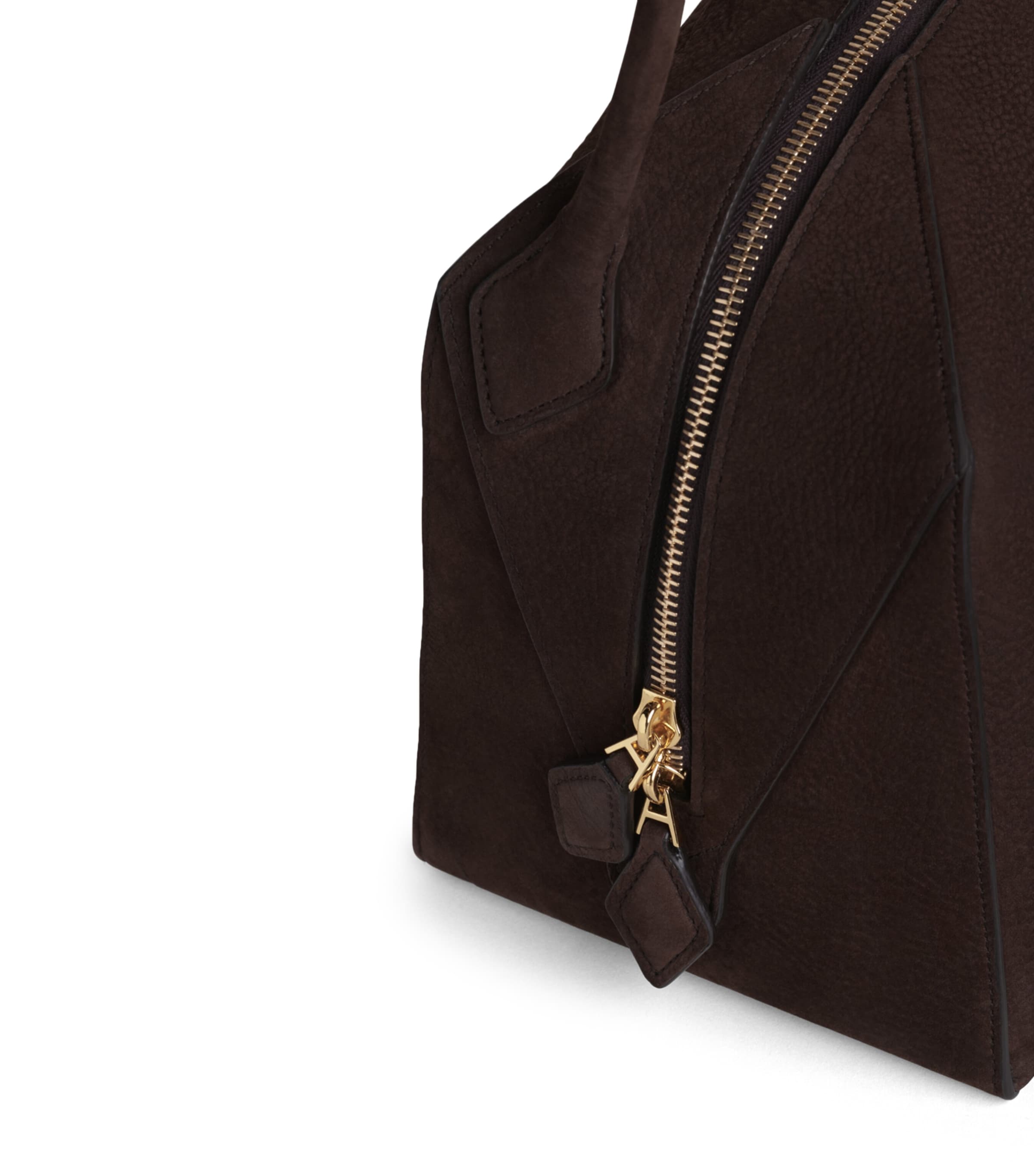 Nubuck Leather Le Bouledogue Shoulder Bag BLEU FONCE Image 3