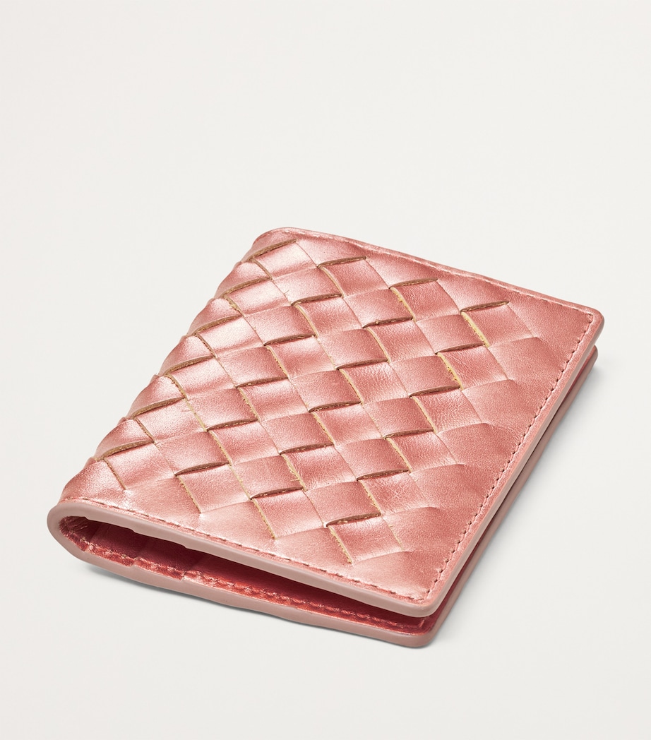 Leather Double Fold Card Holder BLUSHPINK METALLIC Image 5
