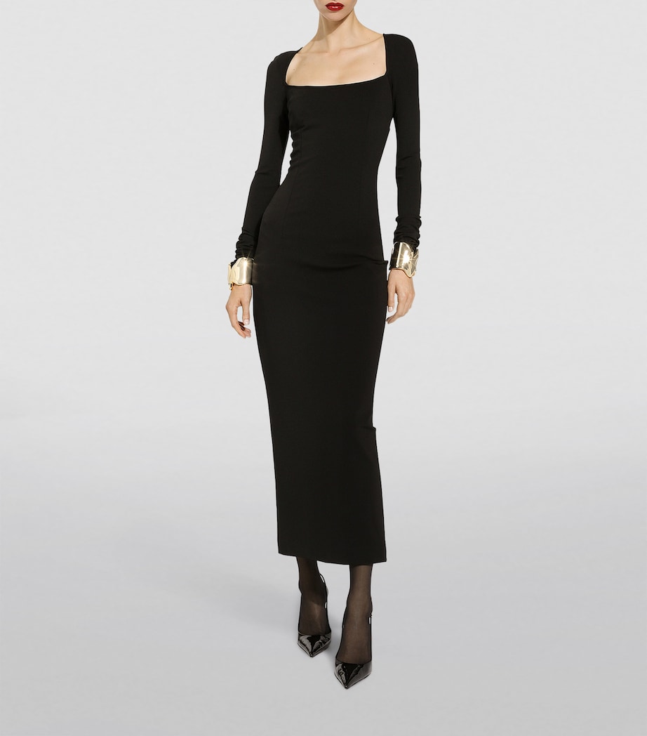 Jersey Long-Sleeve Dress N0000-BLACK Image 2