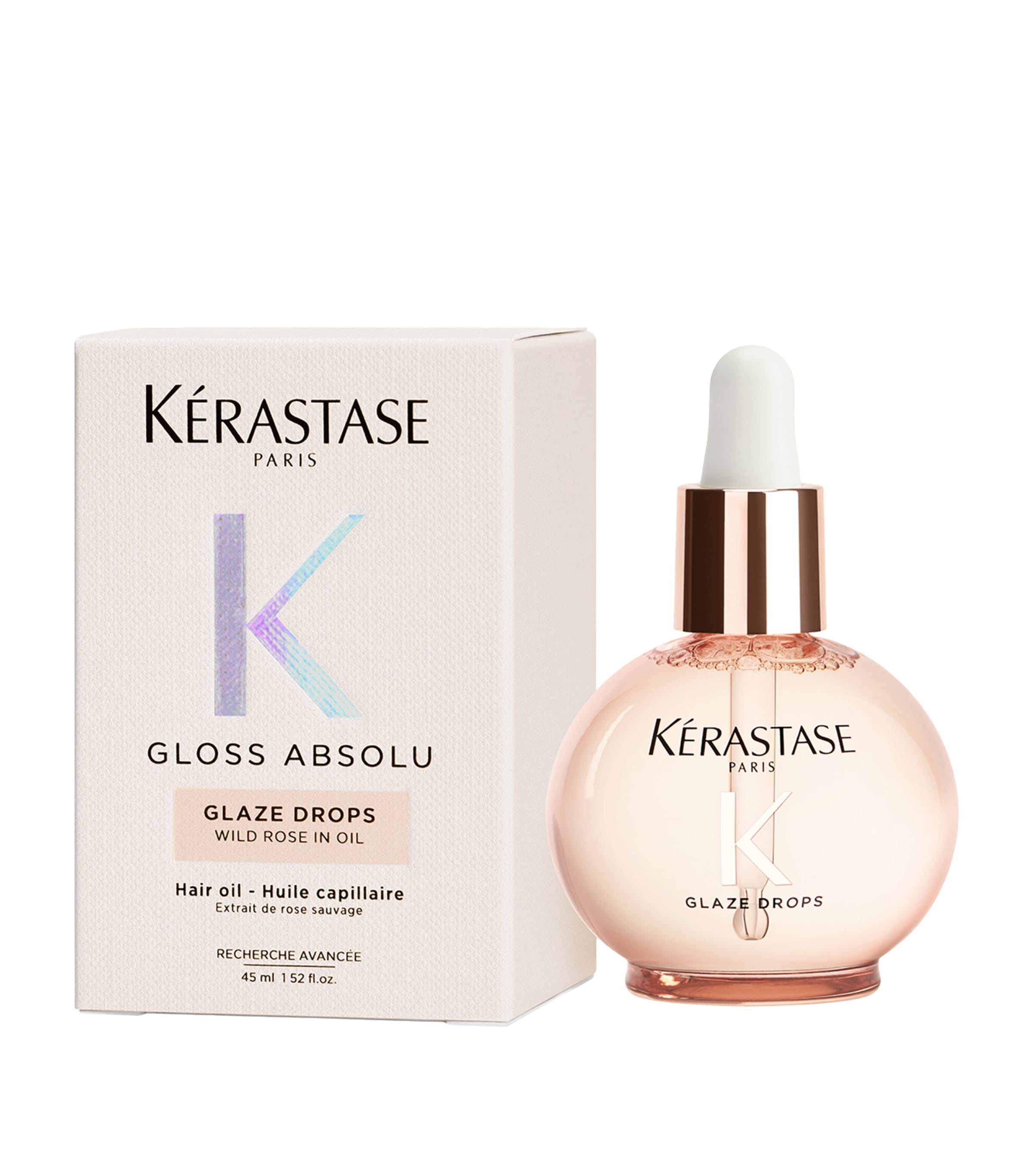Kerastase Gloss Absolu Glaze Drops Wild Rose Hair Oil (45ml) | Haircare | Hair Oils & Serums | Designers | Kerastase