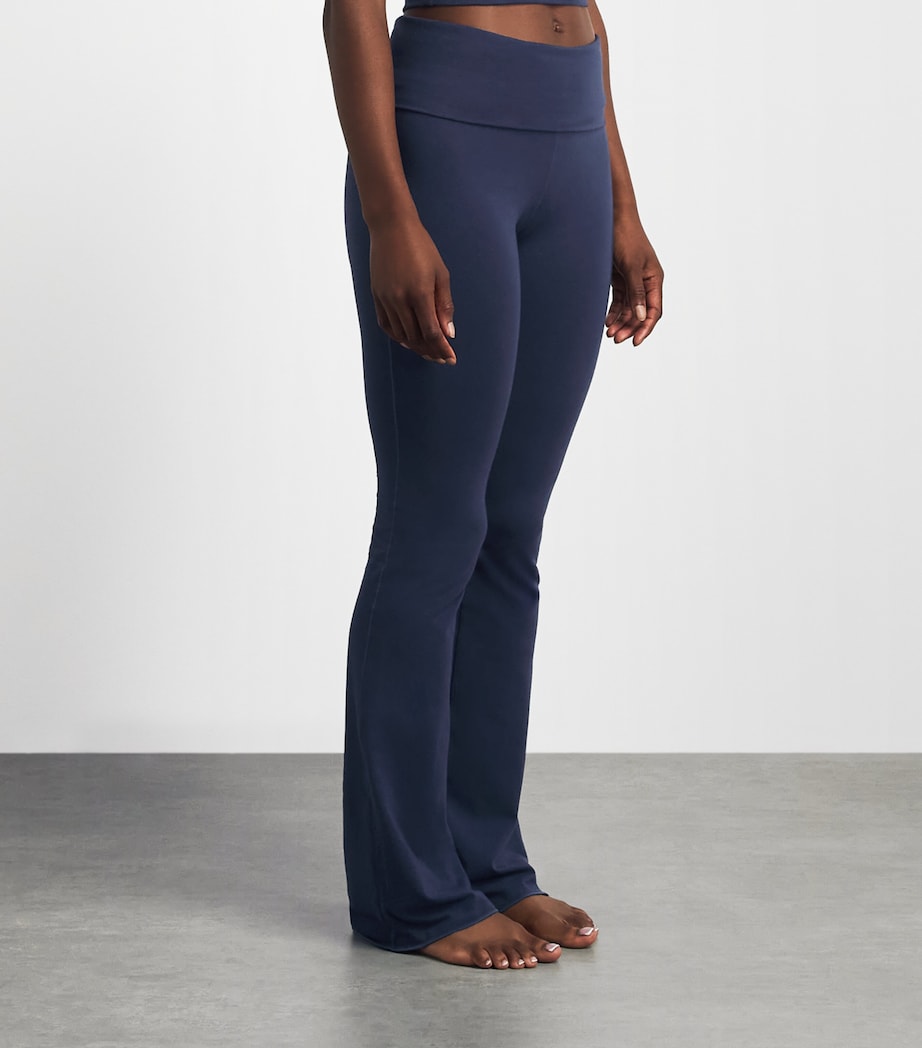 Skims Womens Cotton Jersey Foldover Trousers Navy Image 4