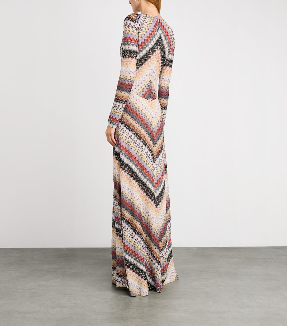 Lamé Maxi Dress SM9R4 BLUE/RED TONES Image 3