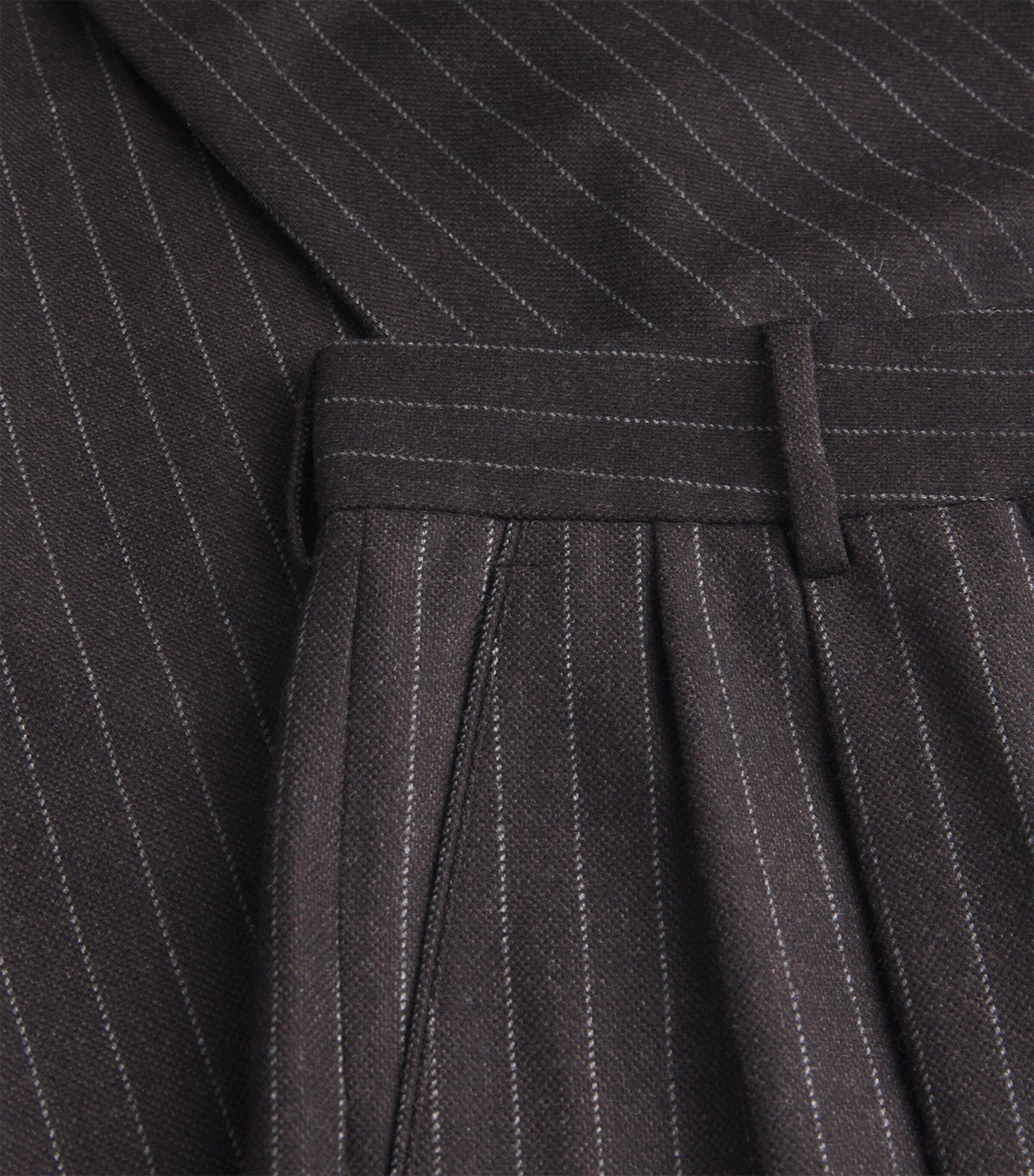 Blazé Milano Womens Wool-Cashmere Pinstripe Fox Trousers Choco Image 5