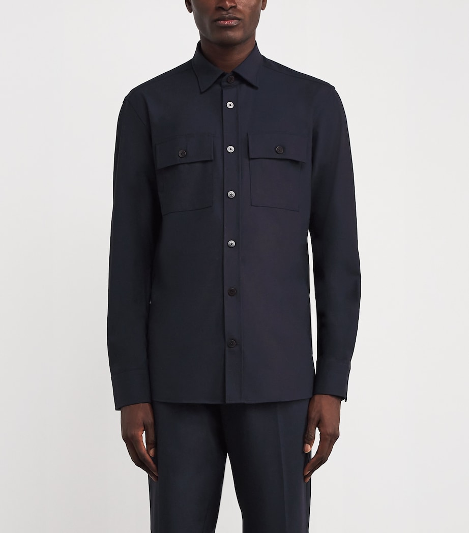 Wool-Blend Clive Shirt 464 NAVY Image 3