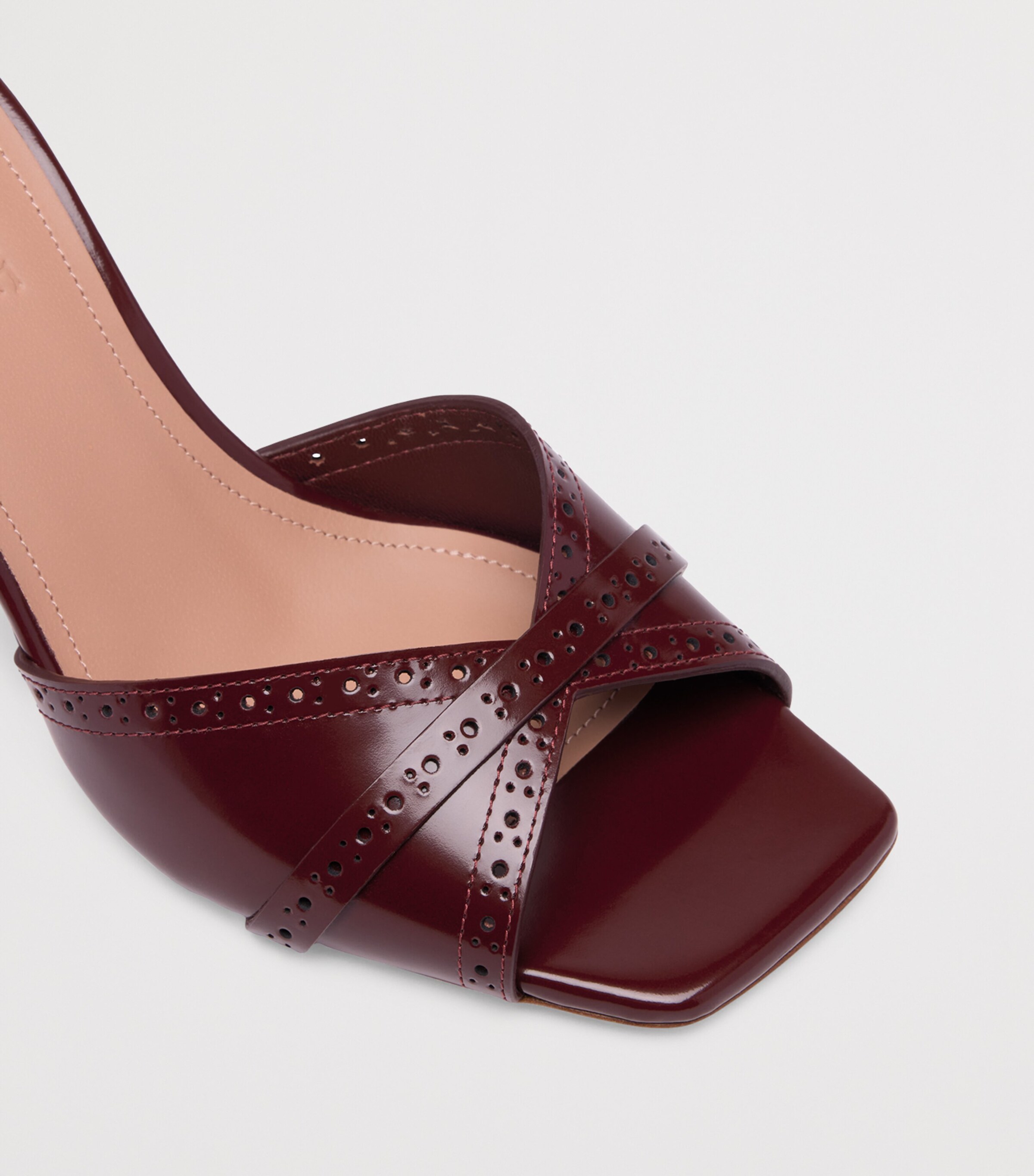 Brushed Leather Perla Heeled Sandals 70 ROSEWOOD Image 4