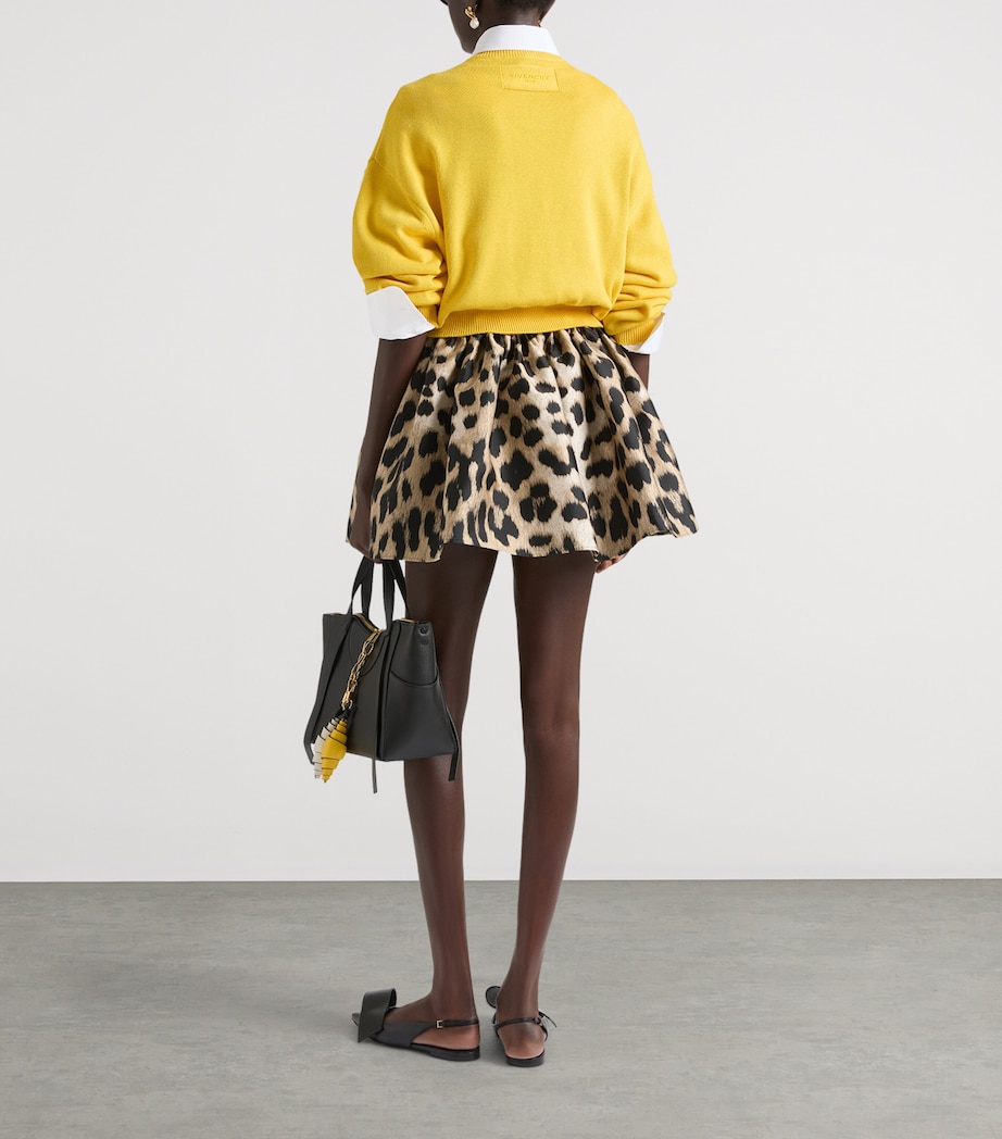 Givenchy Womens Voluminous Leopard Mini Skirt Image 3