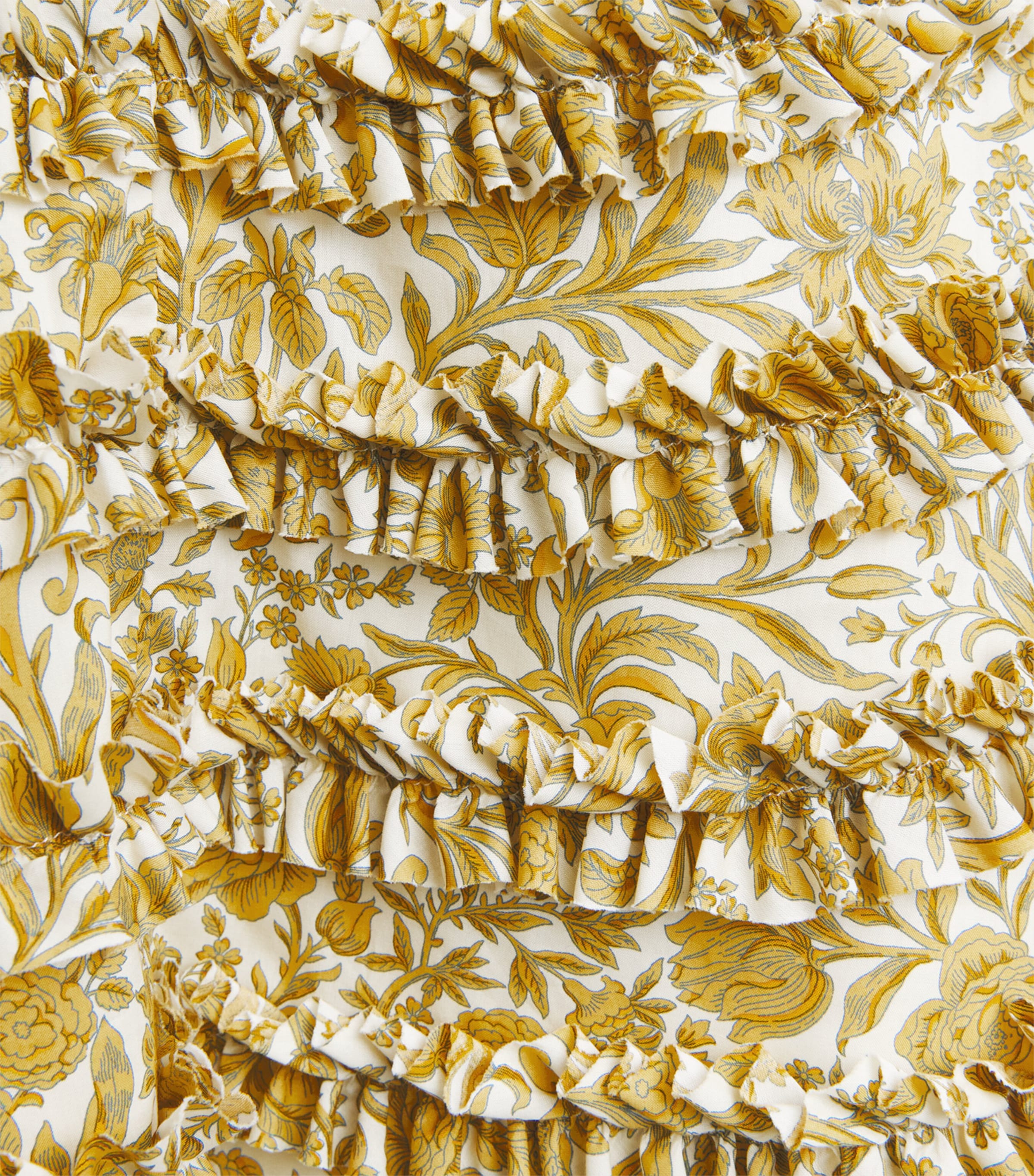Versace Kids Cotton Liberty Floral Gold Dress (6-36 Months) Image 3