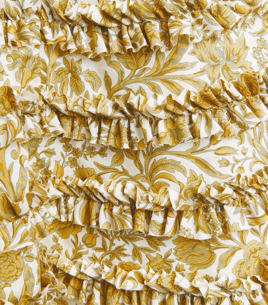 Versace Kids Cotton Liberty Floral Gold Dress (6-36 Months) Image 3