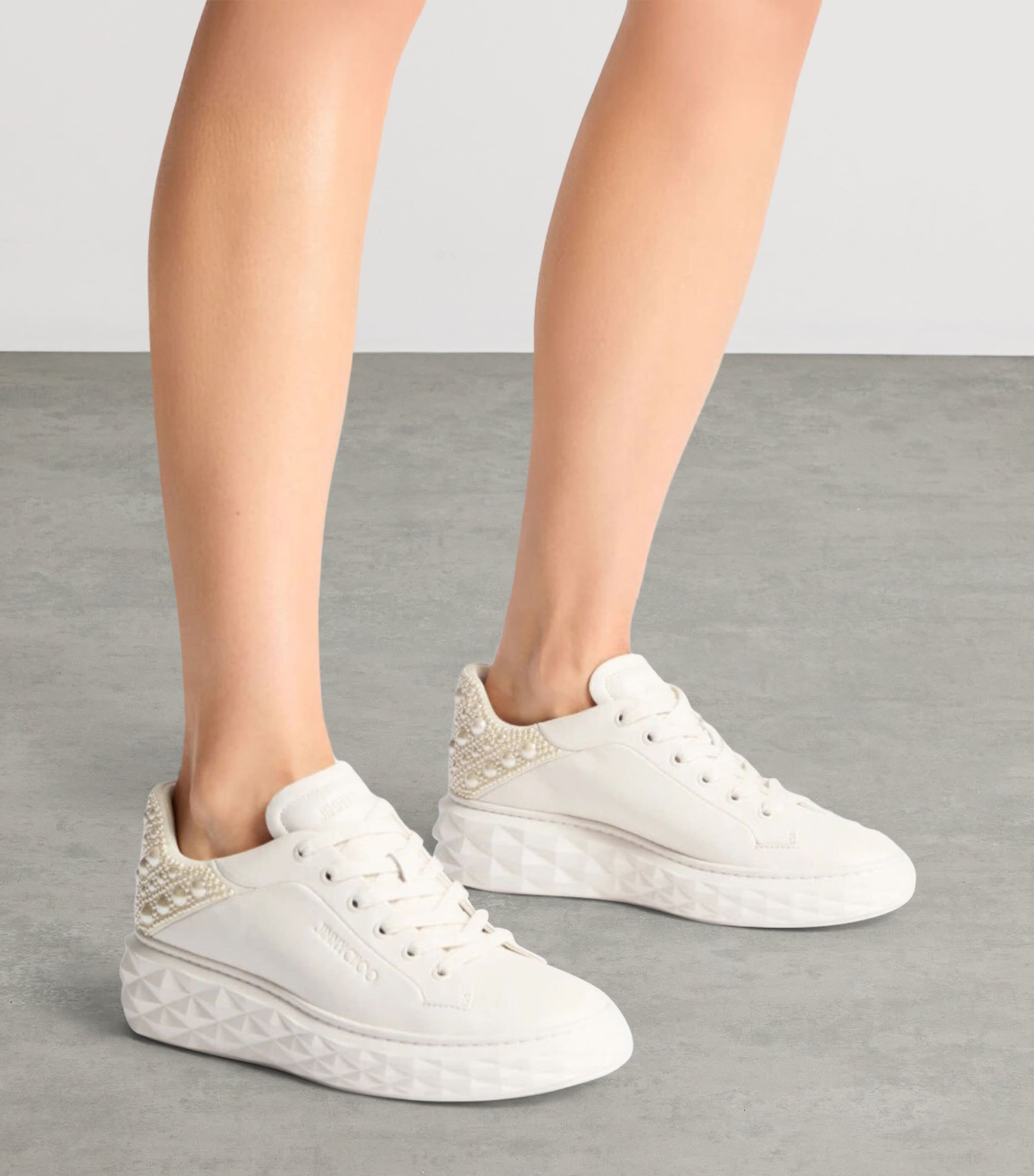 Jimmy Choo Diamond Maxi Low-Top Sneakers X Latte Mix Image 2