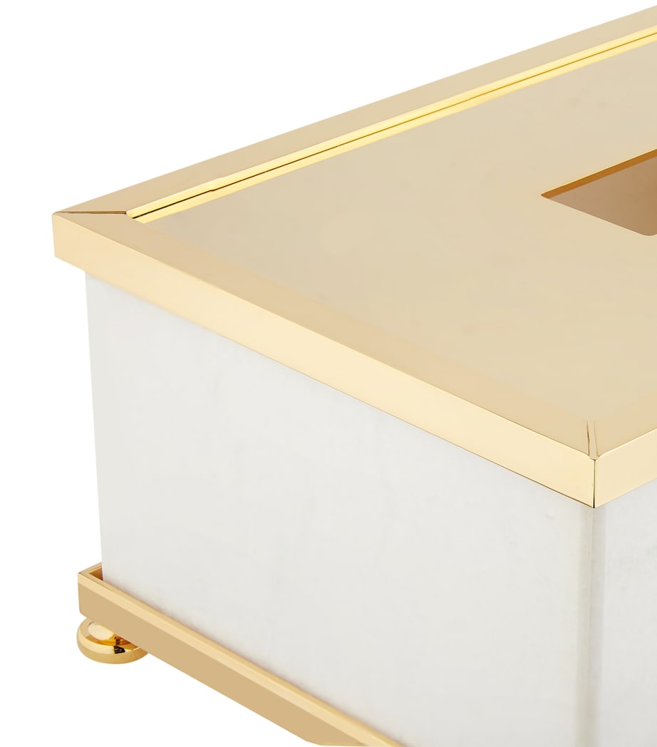 Marble Tissue Box WHITE GOLD Image 3