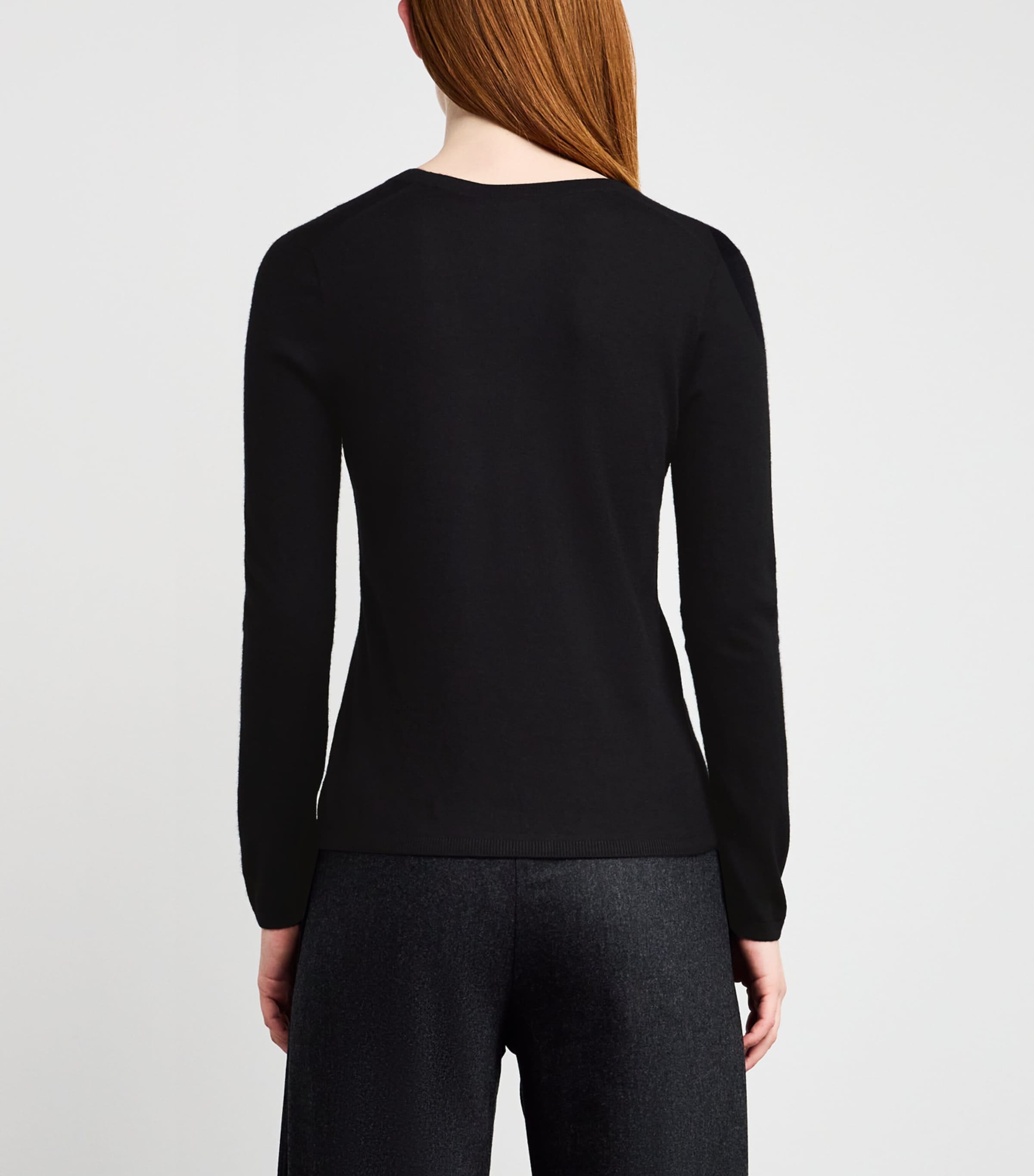Cashmere V-Neck Sweater BLACK Image 4