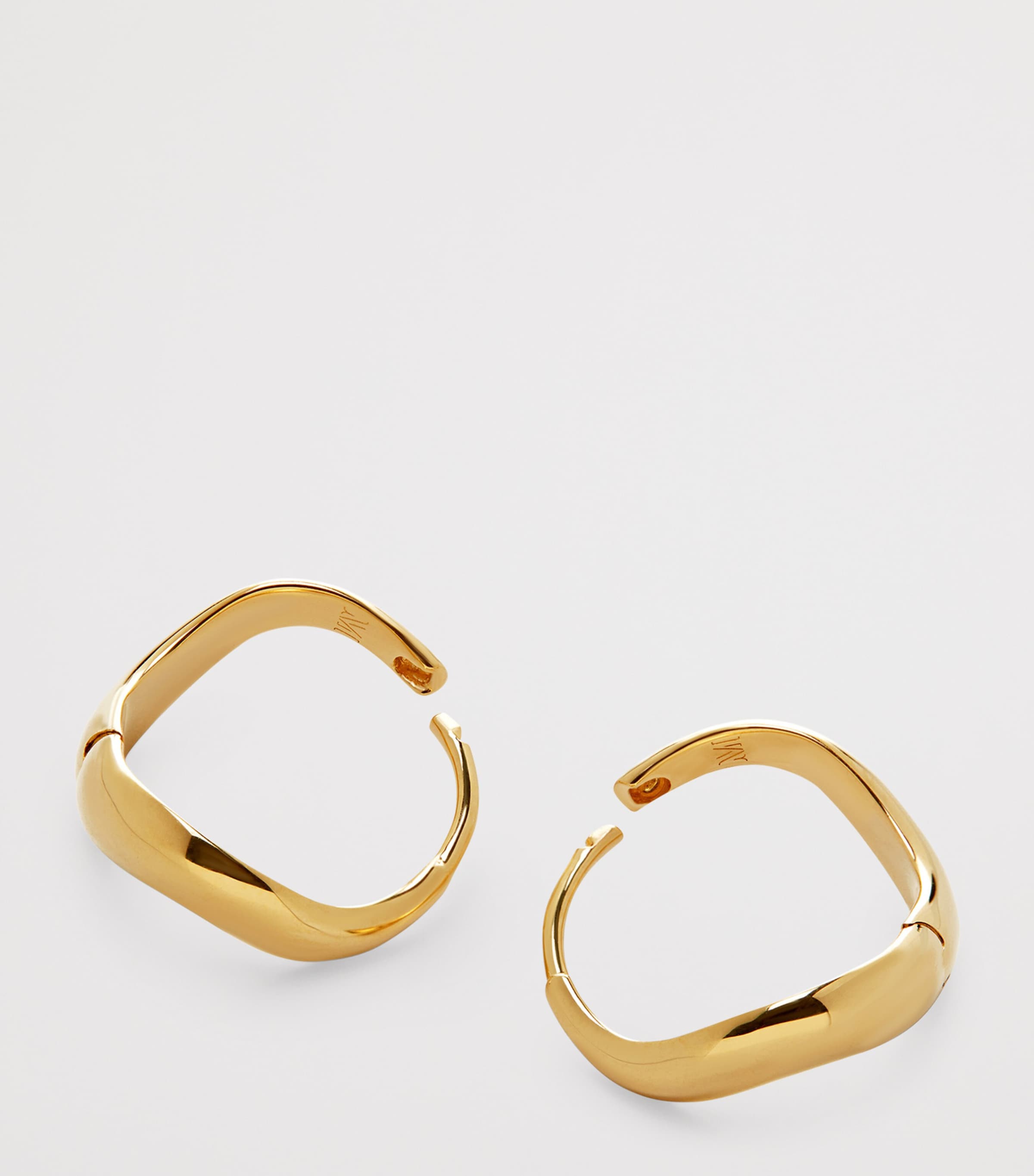 Monica Vinader Small Gold Vermeil Swirl Hoop Earrings Gold Vermeil Image 2