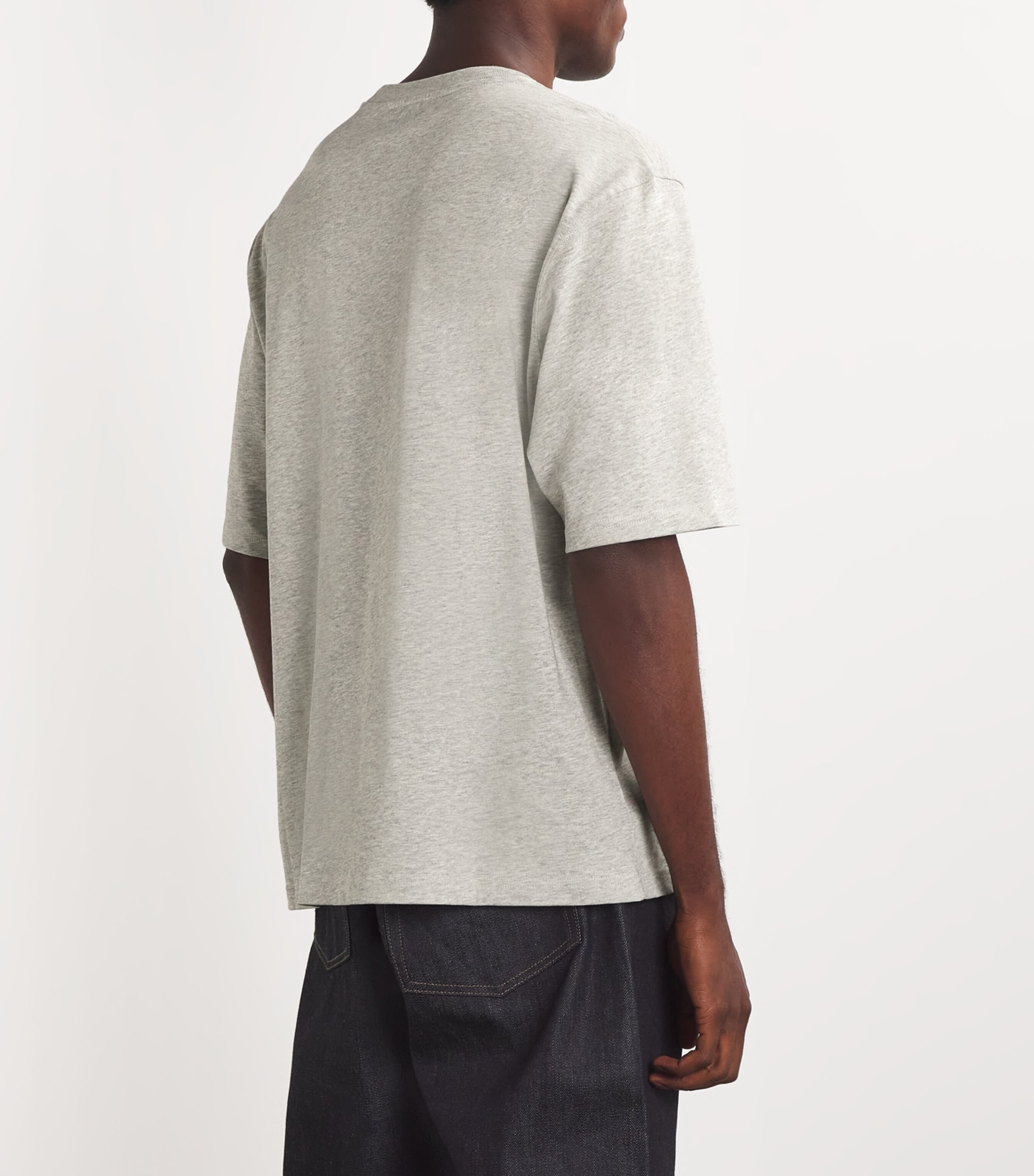 Cotton Logo T-Shirt HEATHER GREY-055 Image 4