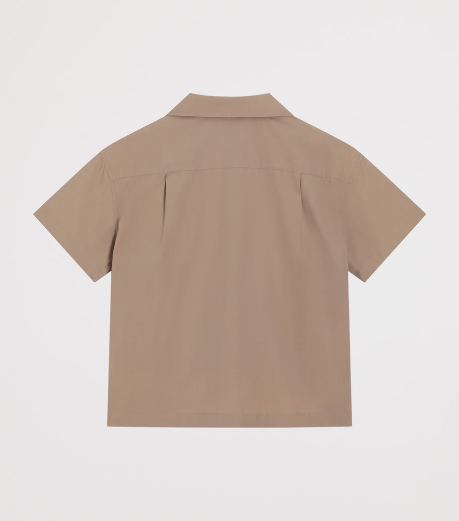 Dolce&Gabbana Kids Cotton Logo Patch Shirt (8-12+ Years) Sand Image 2