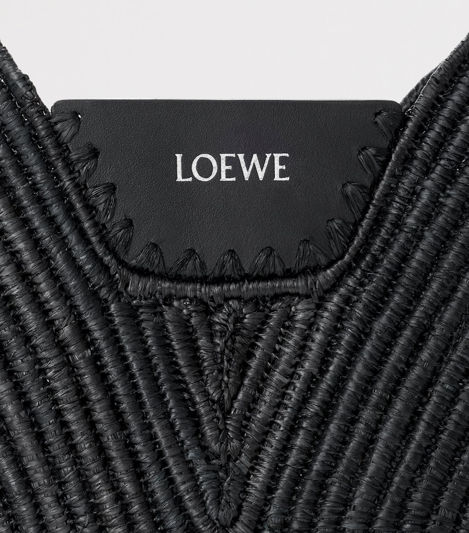 LOEWE x Paula's Ibiza Medium Raffia Swing Shoulder Bag Black Image 9