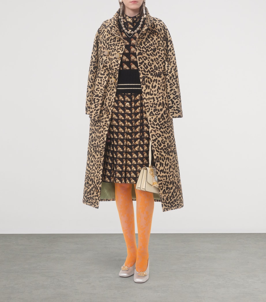 Silk Dog Print Midi Dress K92 Image 5