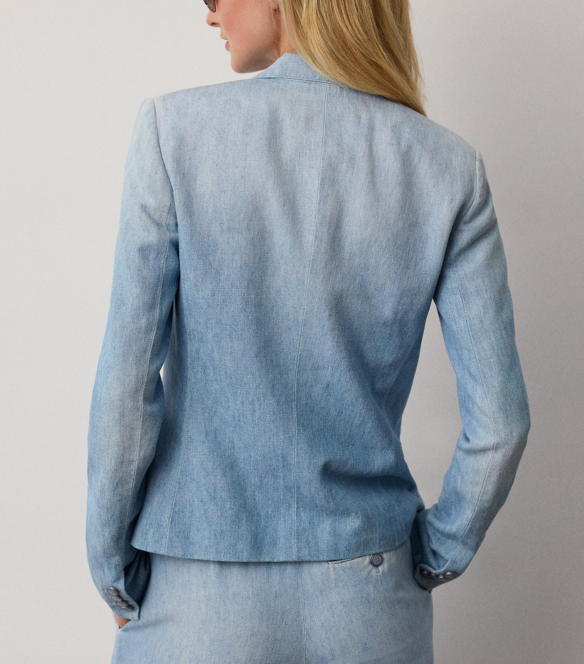 Ralph Lauren Collection Womens Lochlan Denim Blazer Cirrus Indigo Image 4