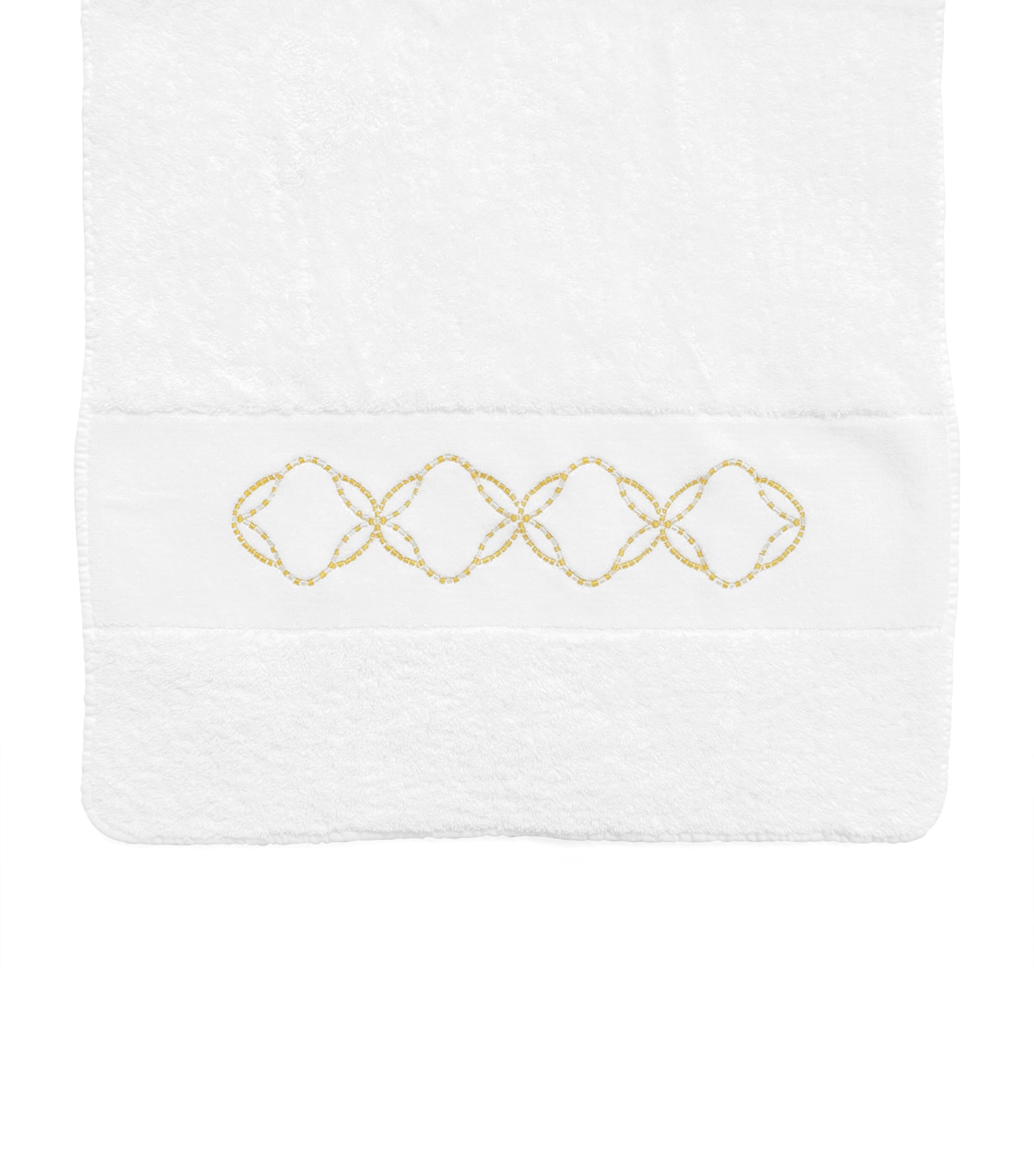 Abyss & Habidecor Cotton Misia Bath Towel (70cm x 140cm) White/gold Image 1