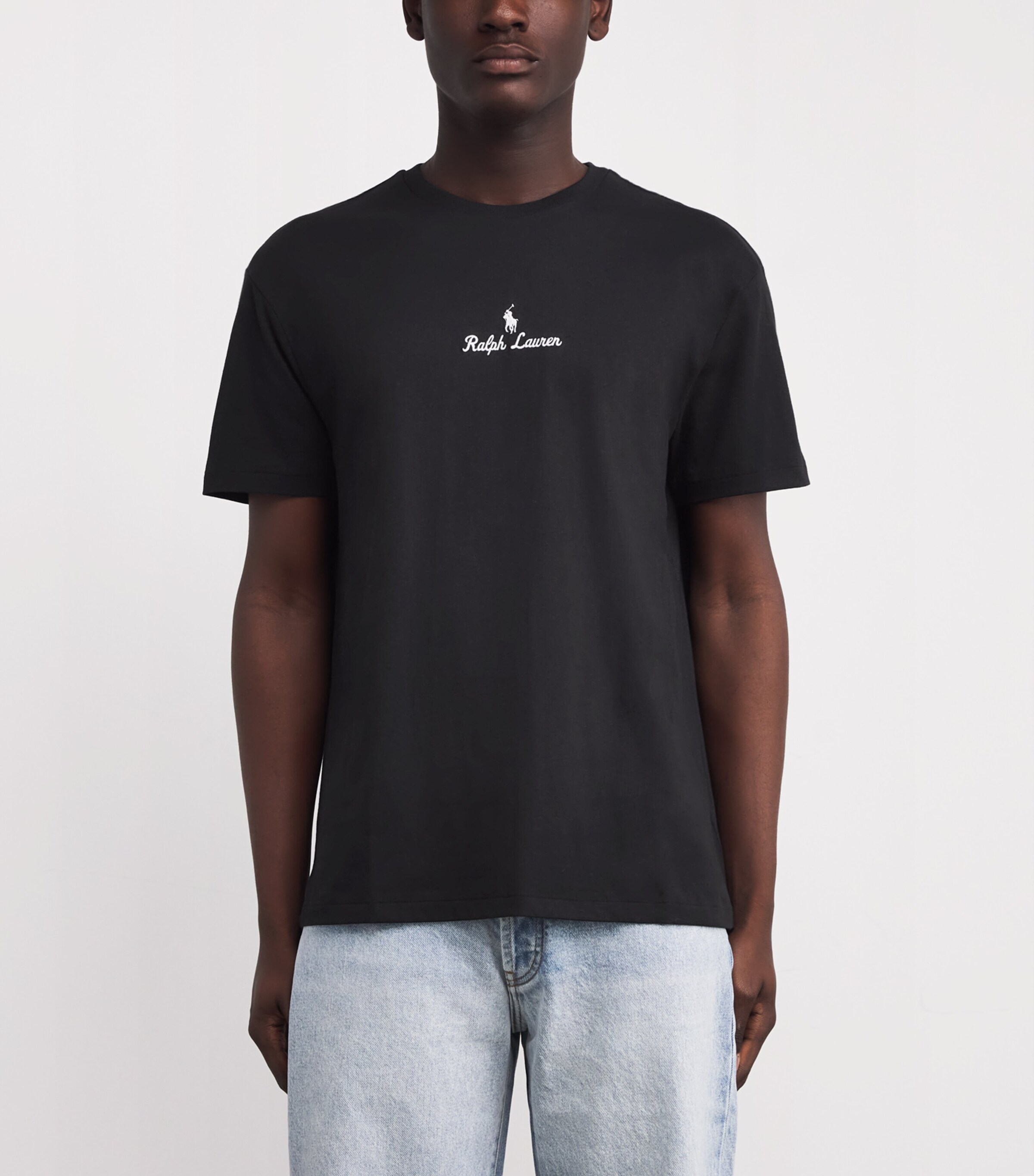 Cotton Script Logo T-Shirt BLACK Image 3