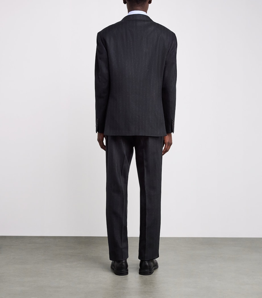 Wool Chalk-Stripe 2-Piece Suit BLUE Image 4
