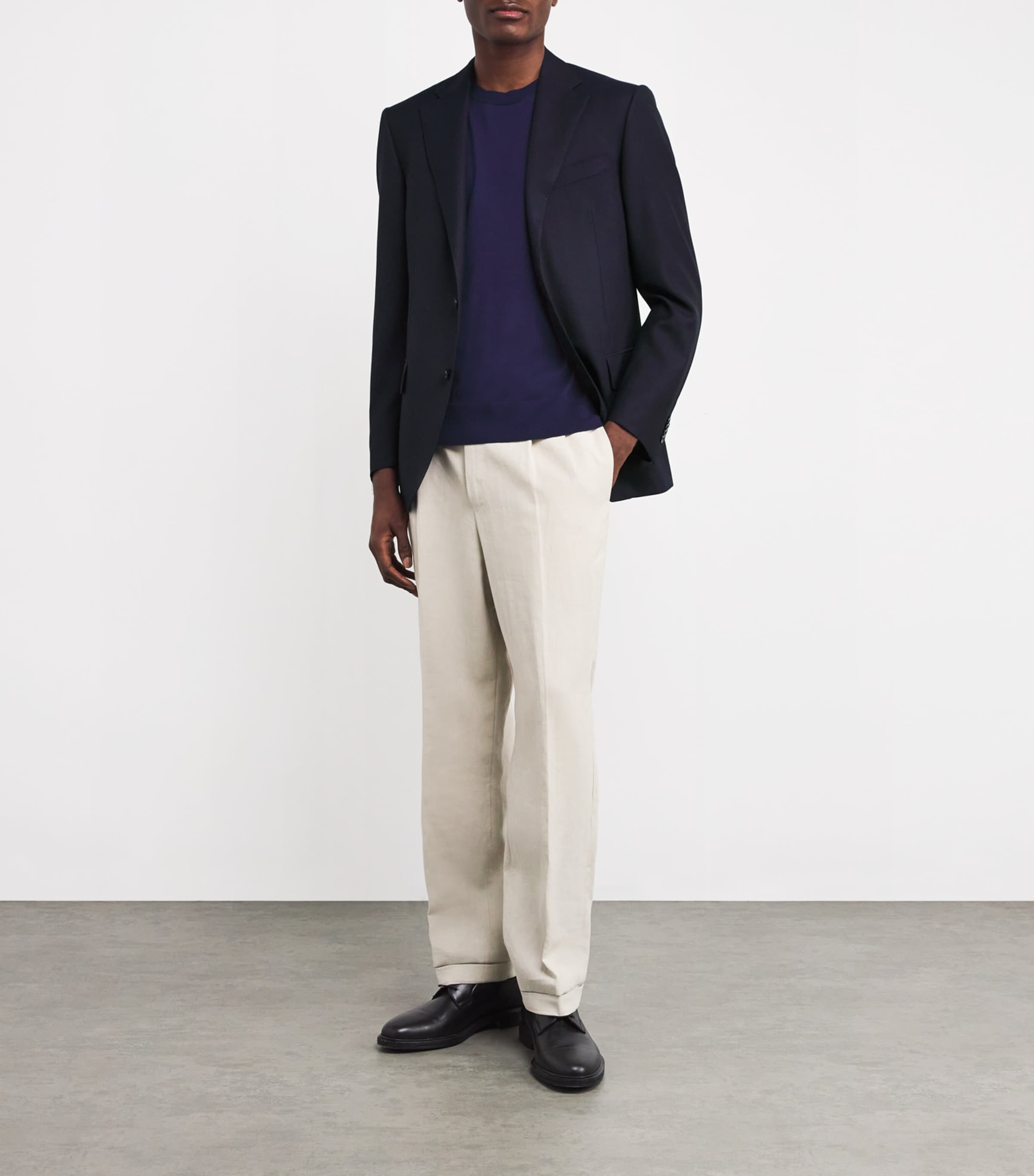 Hopsack Virgin Wool Blazer 003 CHINA BLUE Image 2