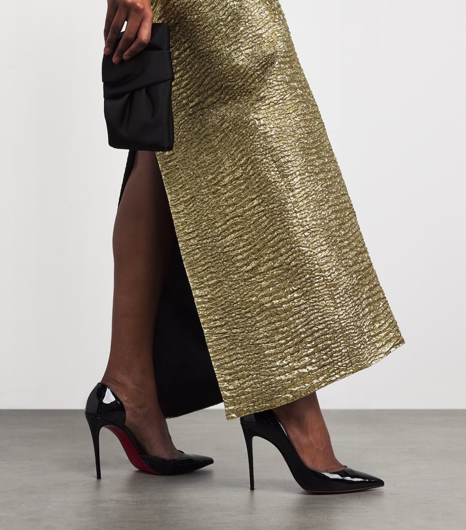 Metallic Seersucker Micheline Gown GOLD Image 6