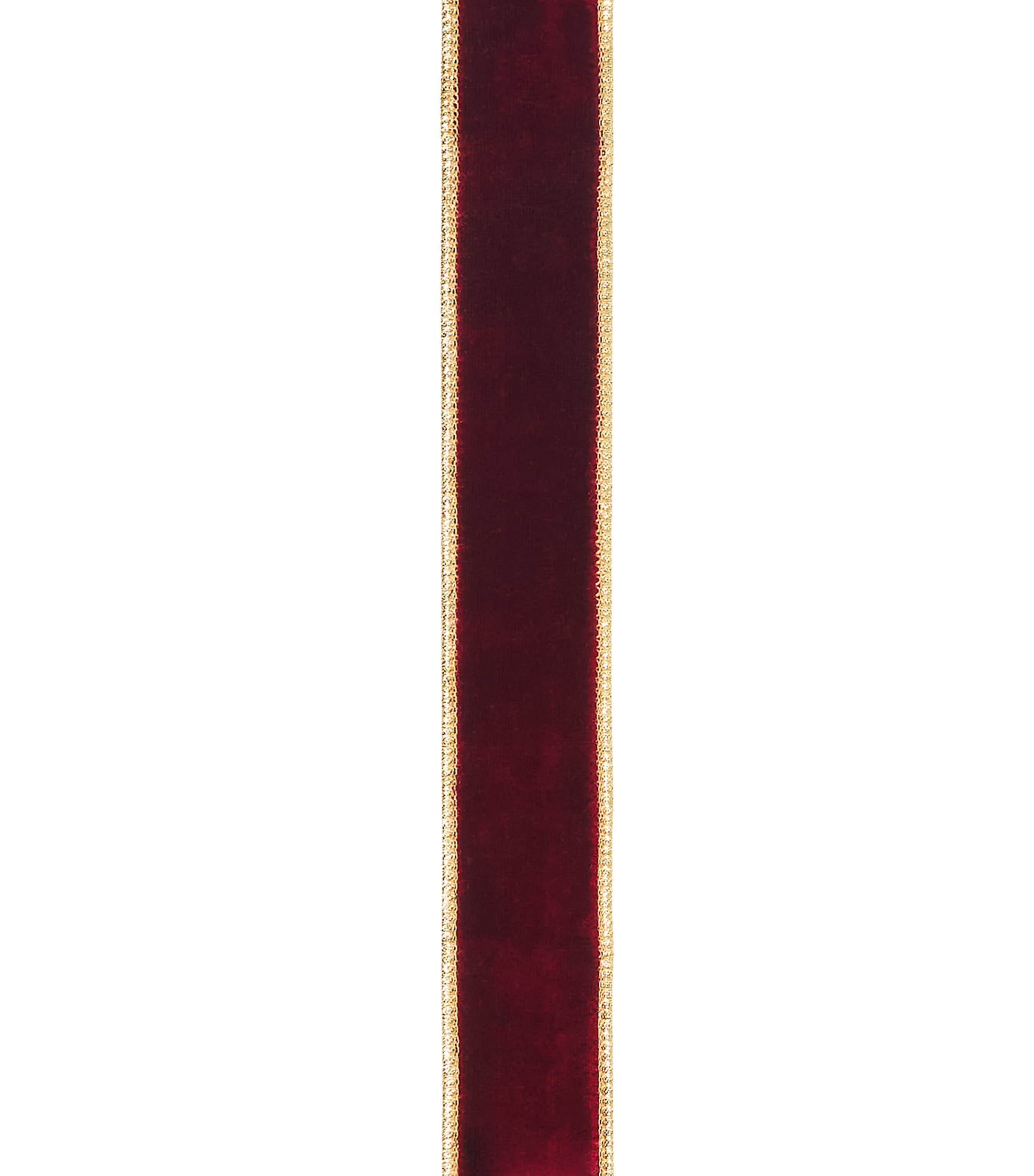 Harrods Velvet Dupioni Trim Ribbon In Burgundy