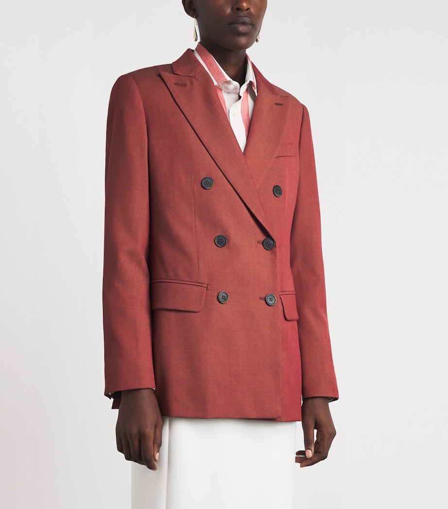 Max Mara Womens Virgin Wool Blazer Red Image 4
