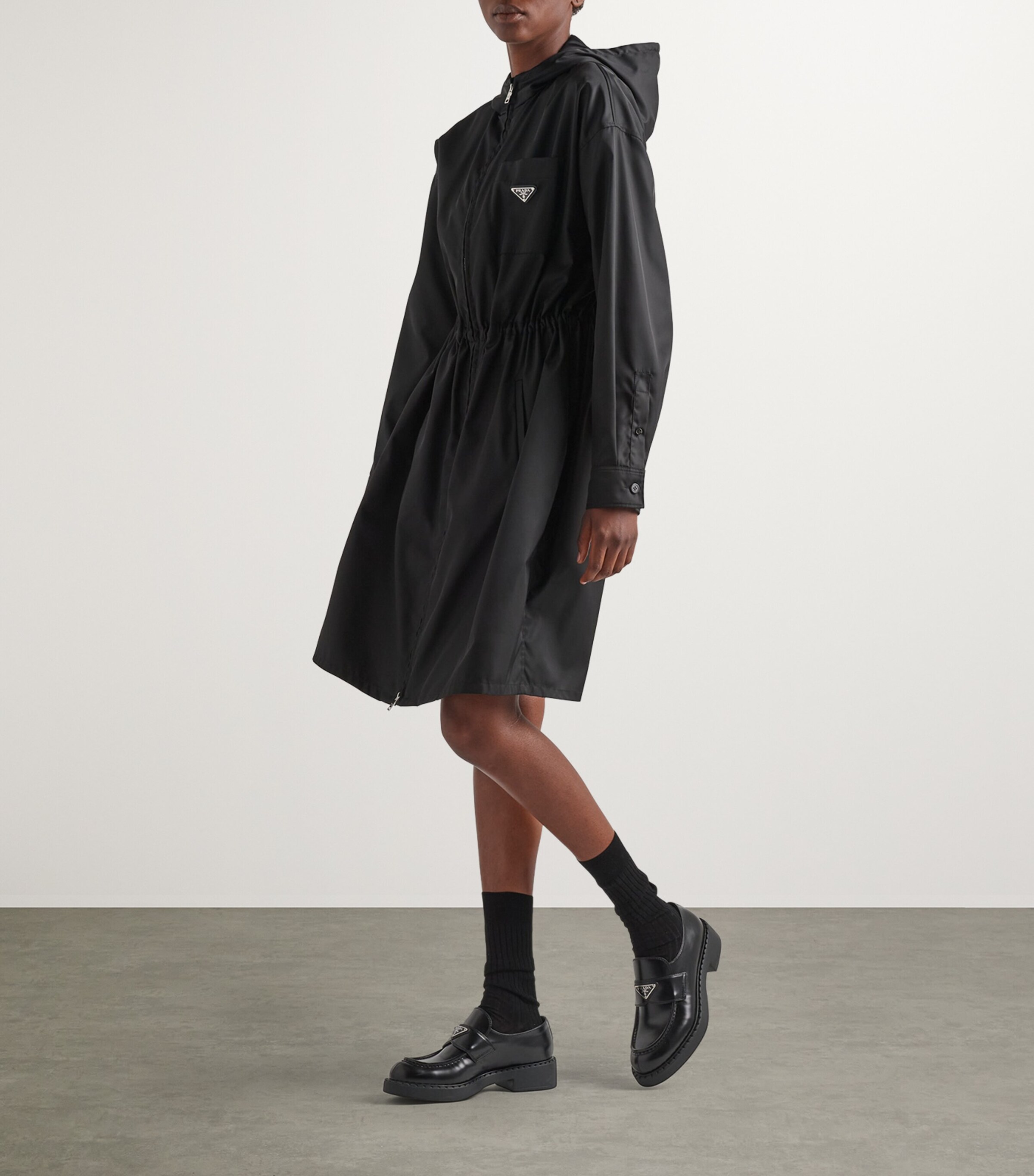 Prada Womens Re-Nylon Hooded Raincoat Image 2