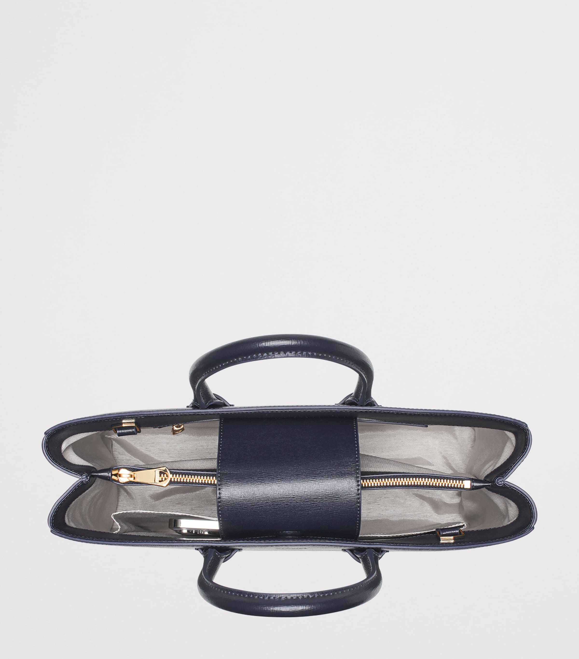Aspinal Of London Leather Madison Tote Bag Navy Image 4