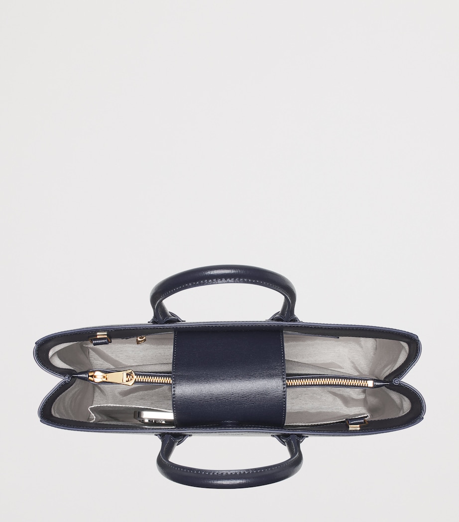 Aspinal Of London Leather Madison Tote Bag Navy Image 4