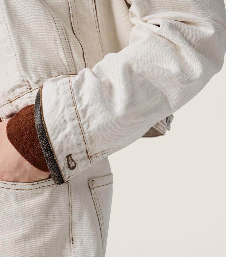 Miu Miu Womens Bleached Denim Jacket Image 5
