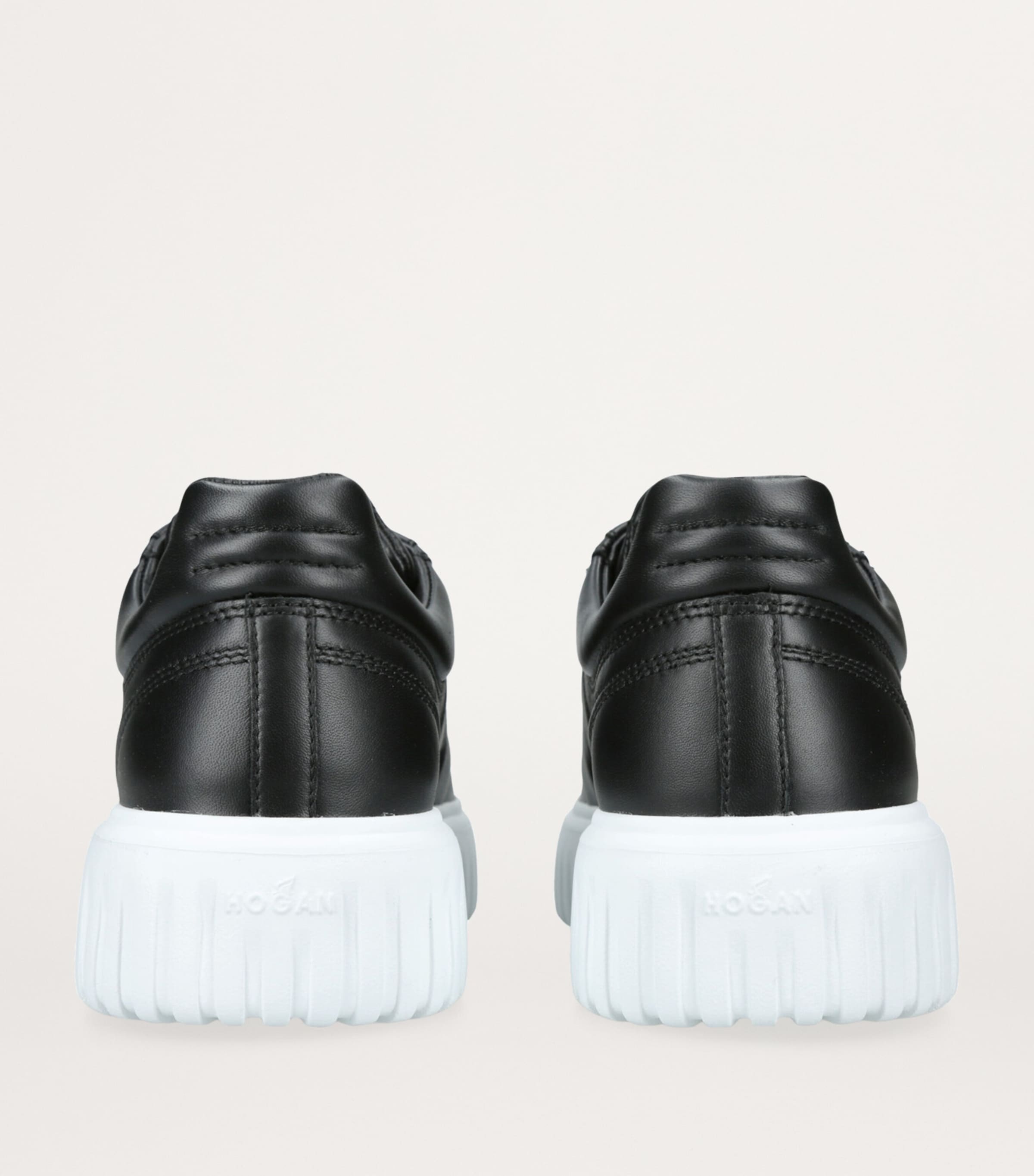 Hogan Leather H-Stripes Tread Sneakers Blk/white Image 2